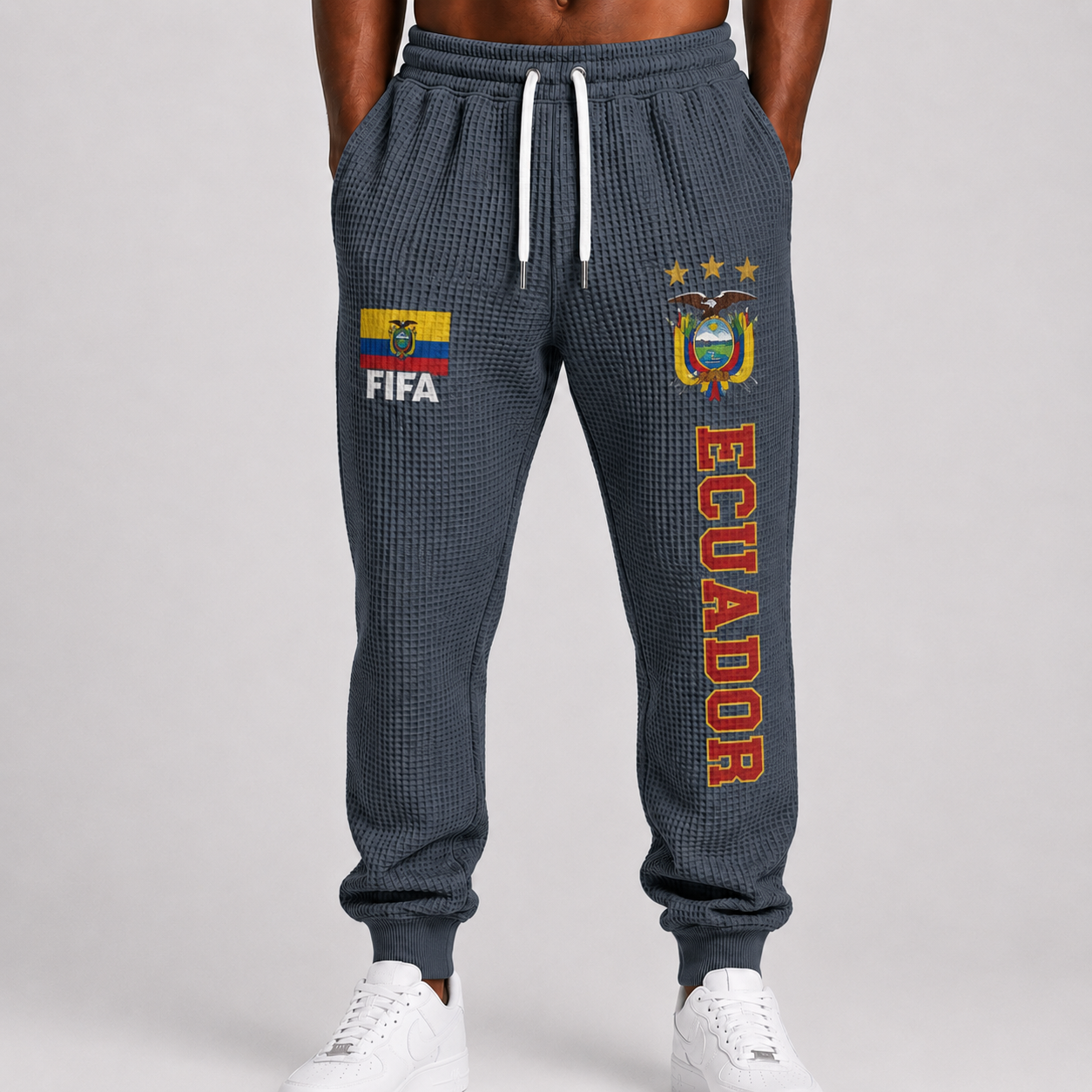 FIFA 2026 Ecuador Printed Waffle Football Fan Pants