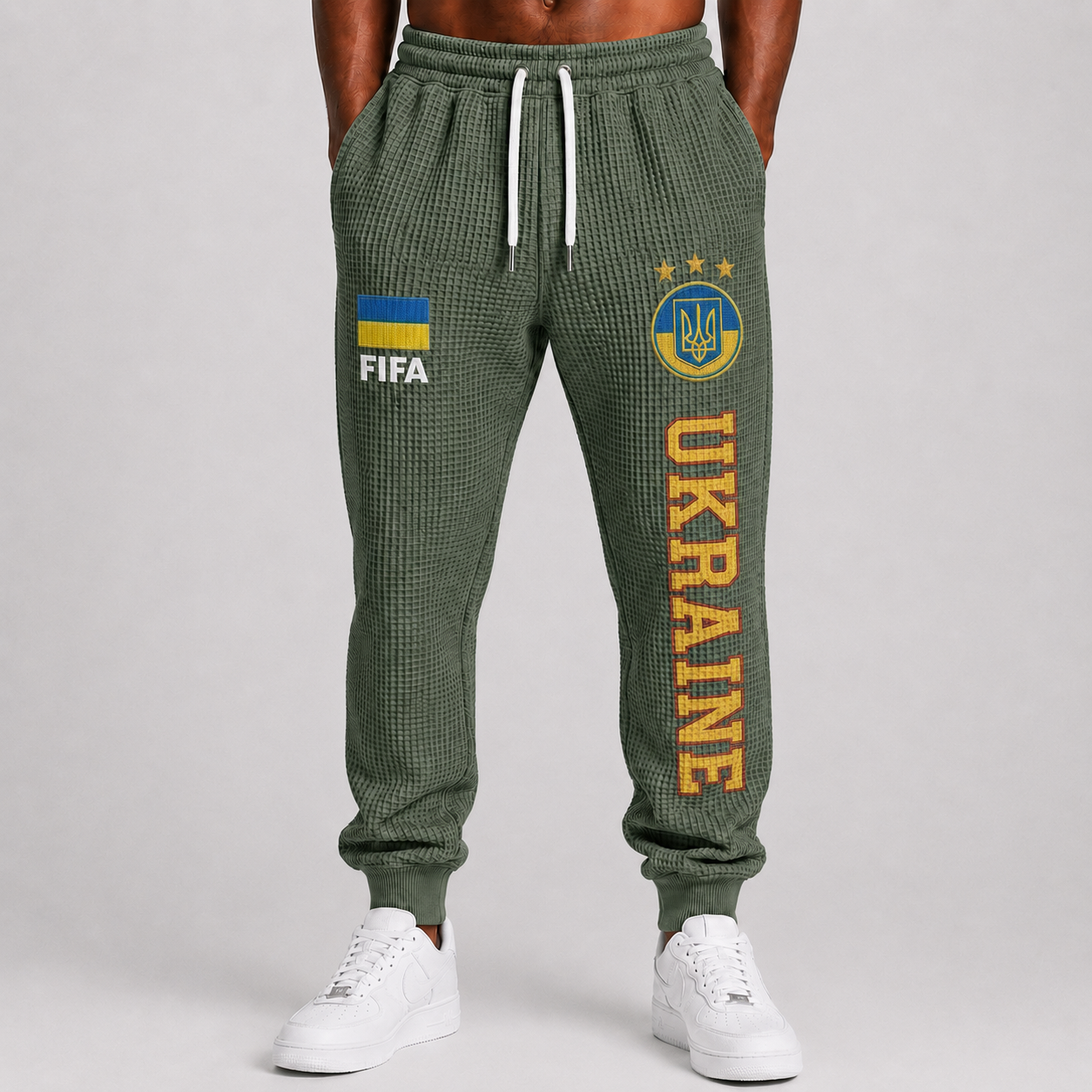 FIFA 2026 Ukraine Printed Waffle Football Fan Pants