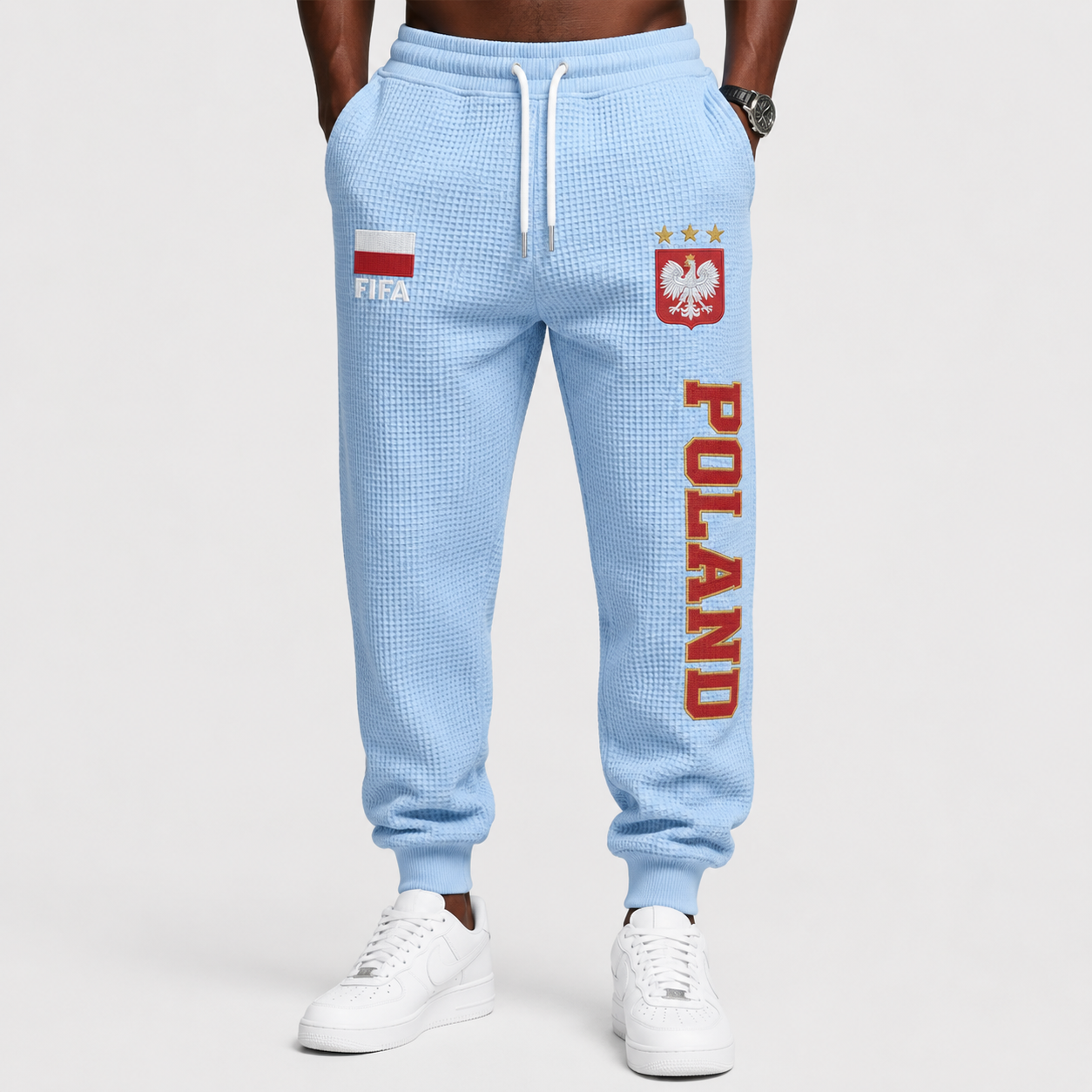 FIFA 2026 Poland Printed Waffle Football Fan Pants