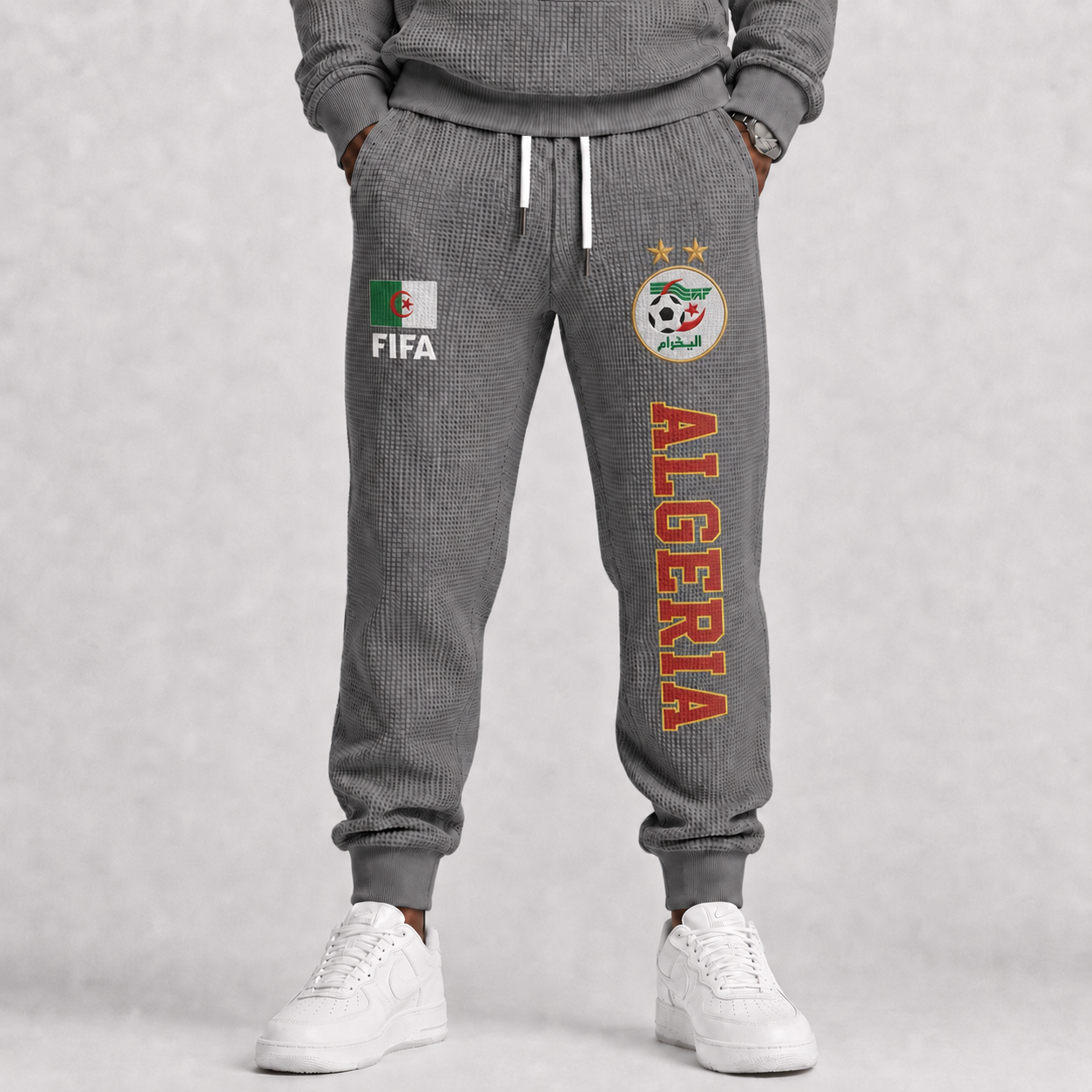 FIFA 2026 Algeria Printed Waffle Football Fan Pants