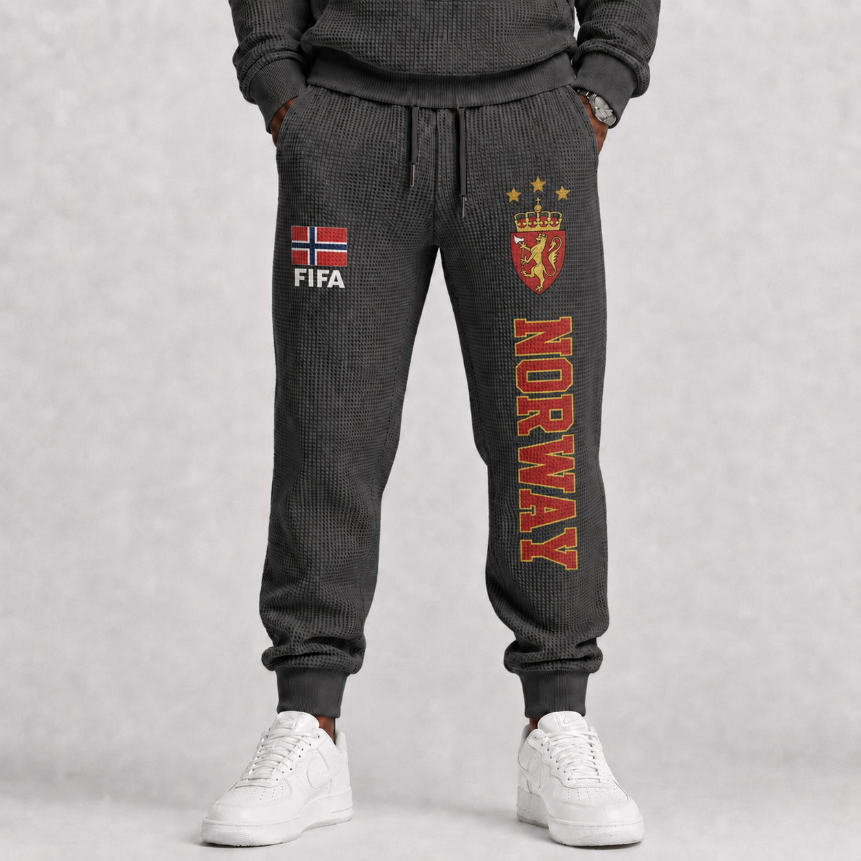 FIFA 2026 Norway Printed Waffle Football Fan Pants