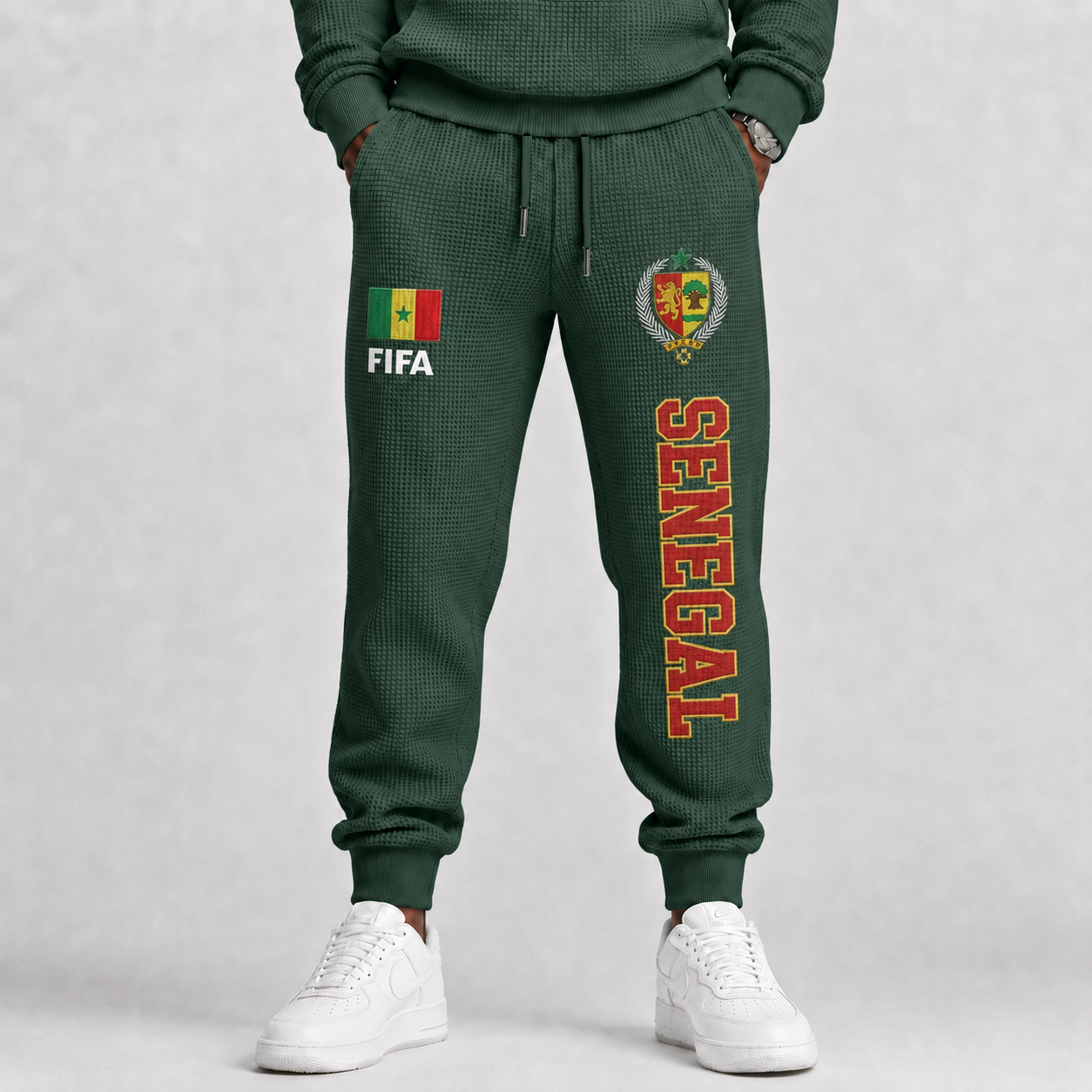 FIFA 2026 Senegal Printed Waffle Football Fan Pants