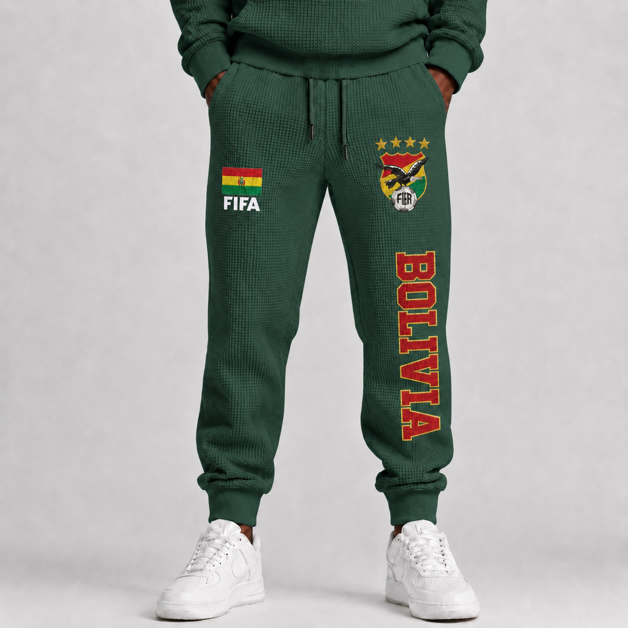 FIFA 2026 Bolivia Printed Waffle Football Fan Pants