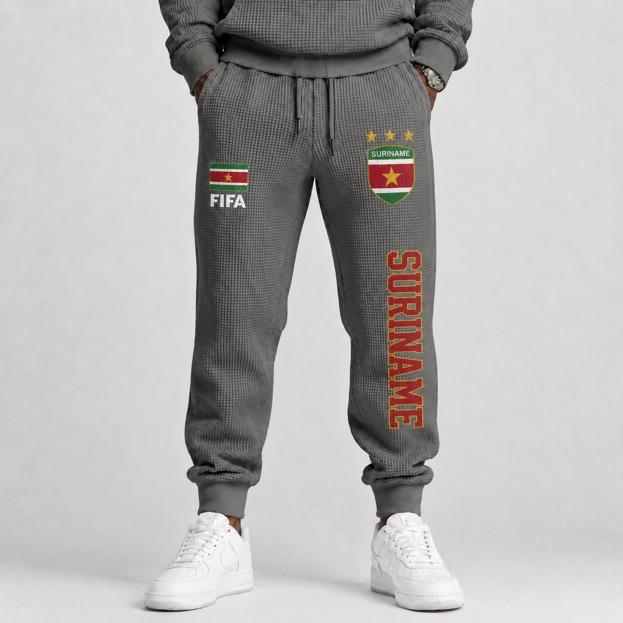 FIFA 2026 Suriname Printed Waffle Football Fan Pants