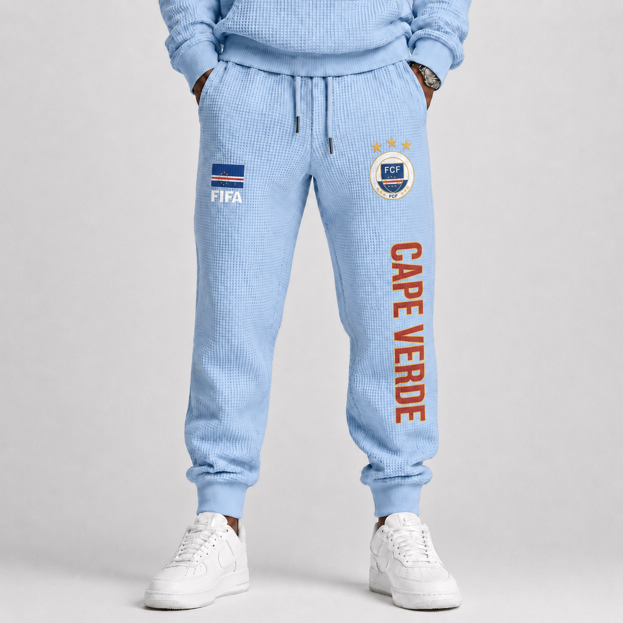 FIFA 2026 Cape Verde Printed Waffle Football Fan Pants