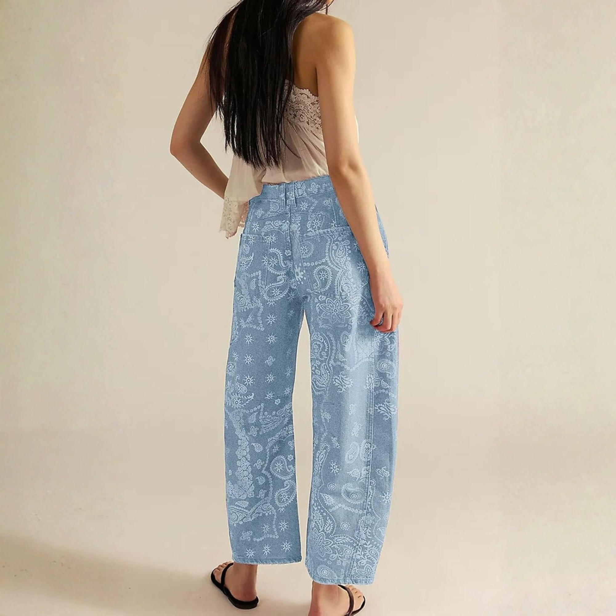 Striped Wide Leg Baggy Barrel Jeans for Women Y2K