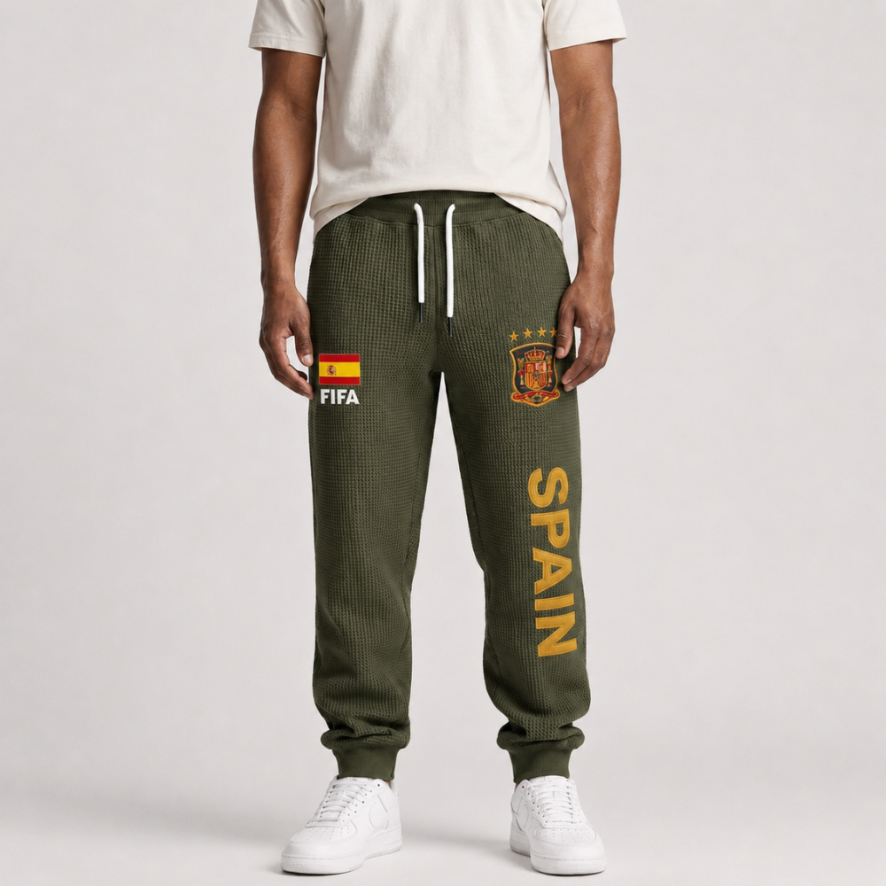 FIFA 2026 Spain Printed Waffle Football Fan Pants