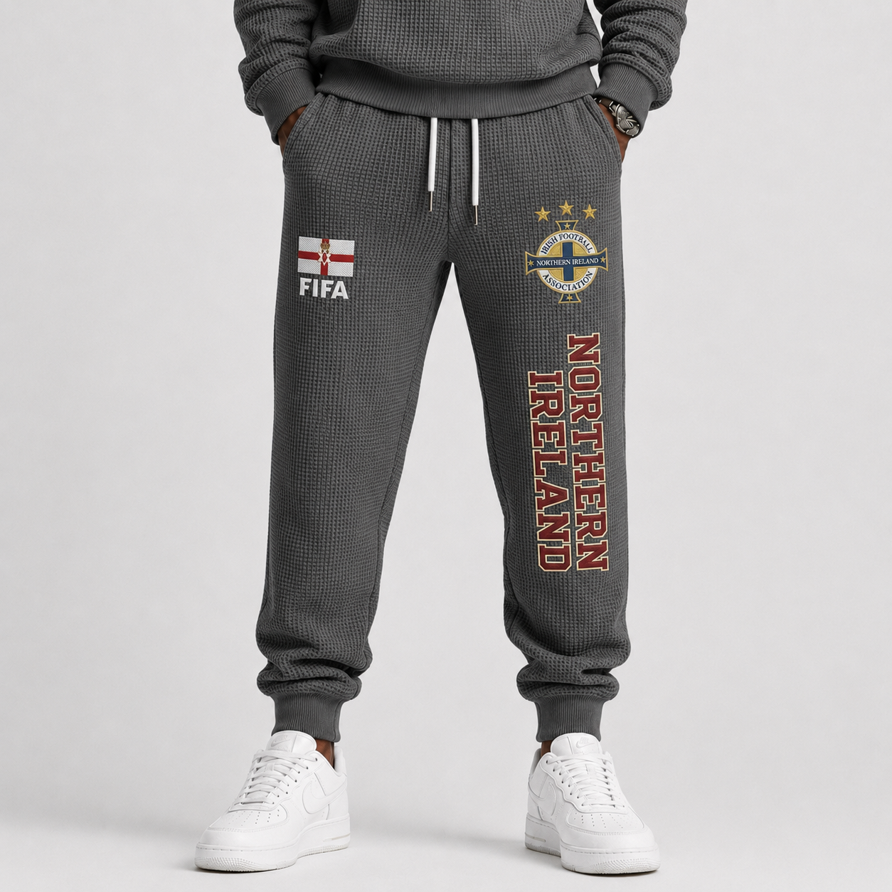 FIFA 2026 Northern Ireland Printed Waffle Football Fan Pants