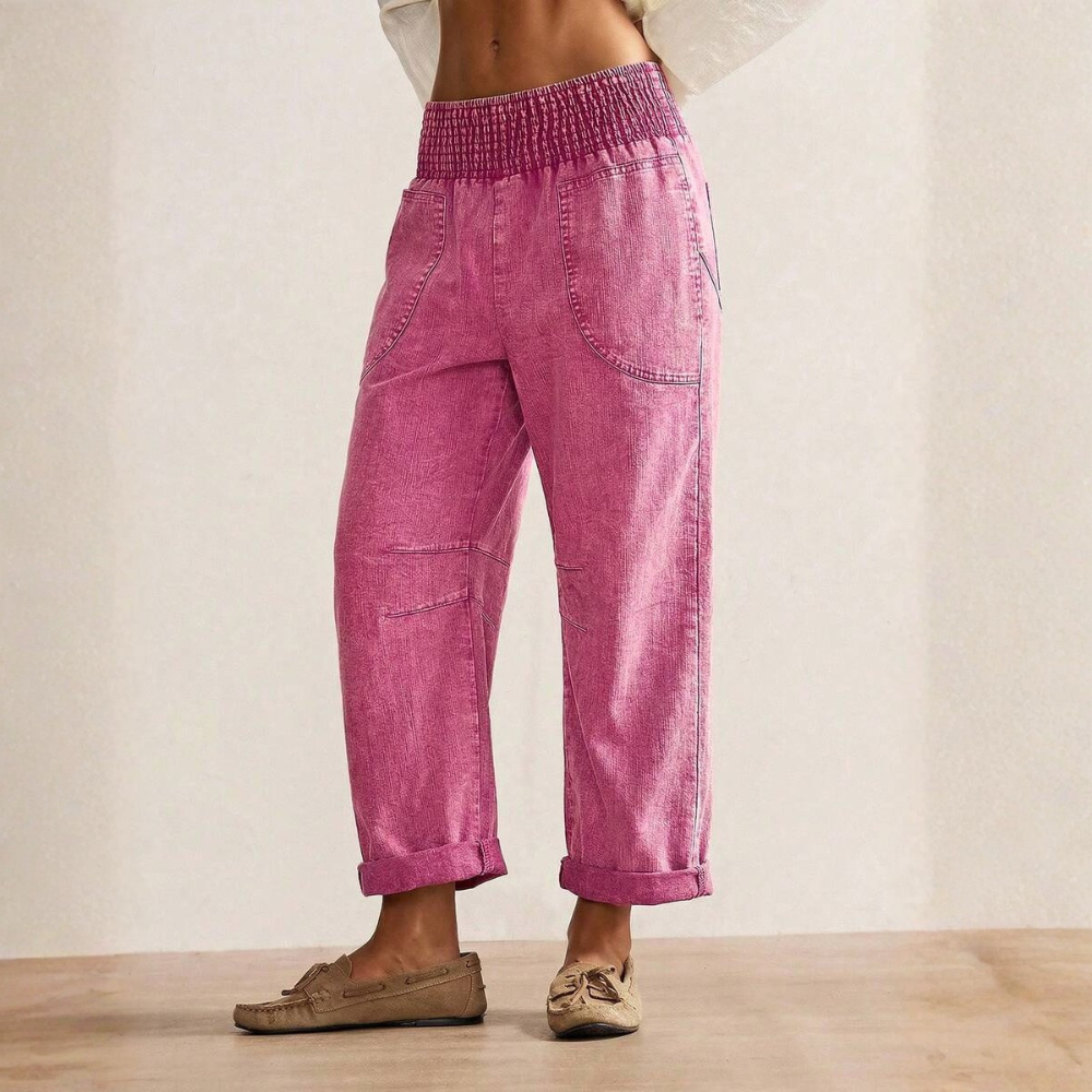 Vintage Themed Casual Long Trousers For Women