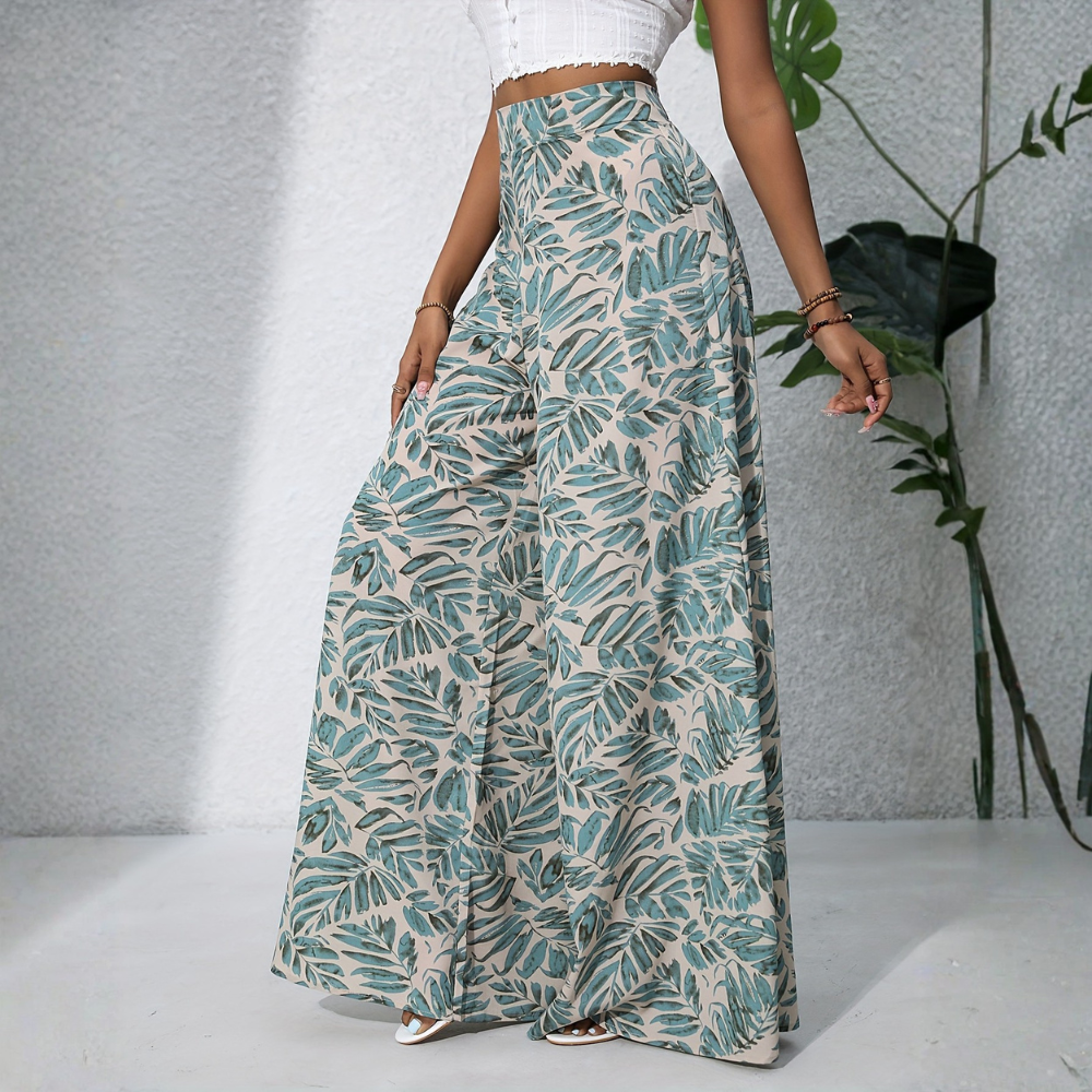 Bohemian Style Wide Vacation Themed Pants For Women