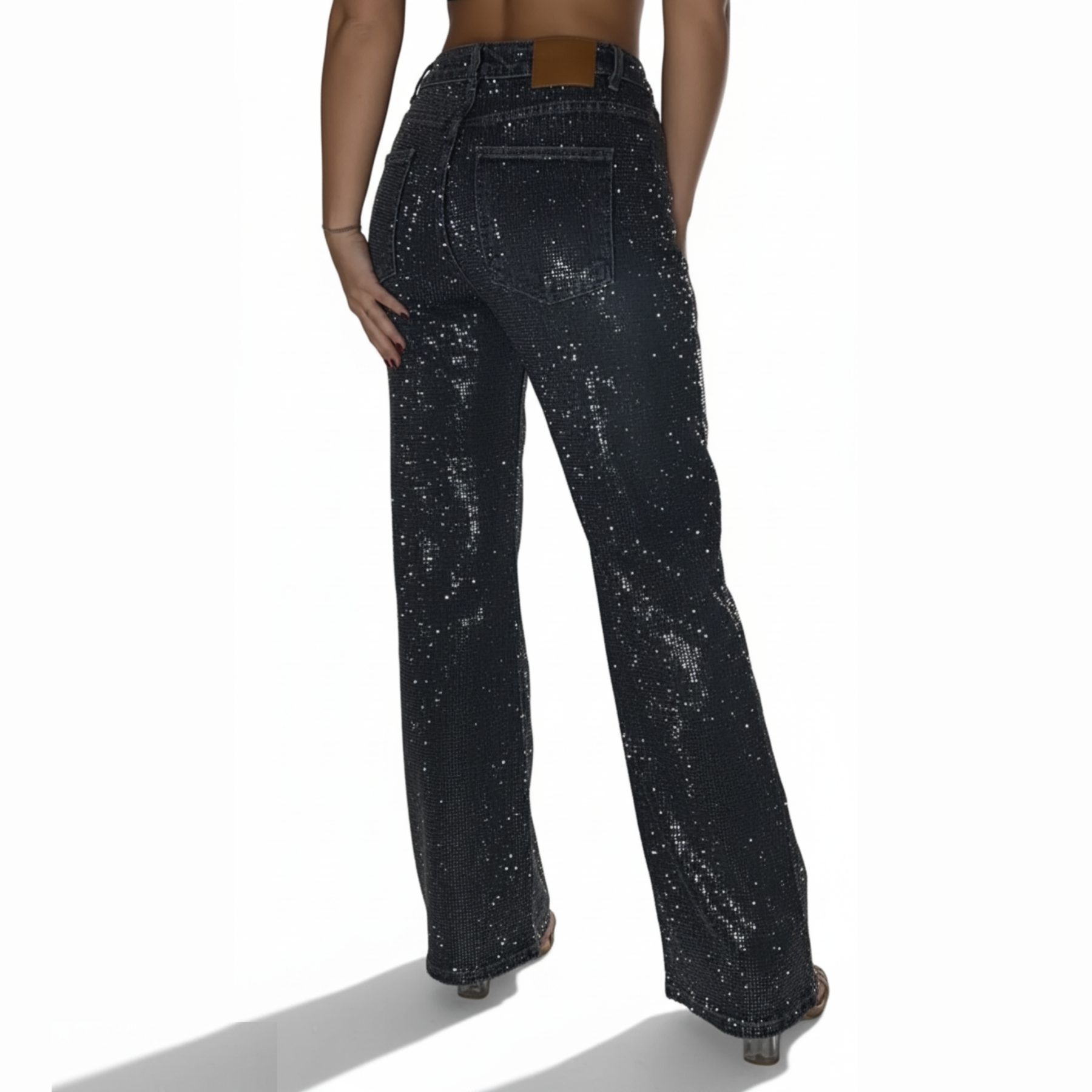 Sequin Embellished Casual Jeans For Girls