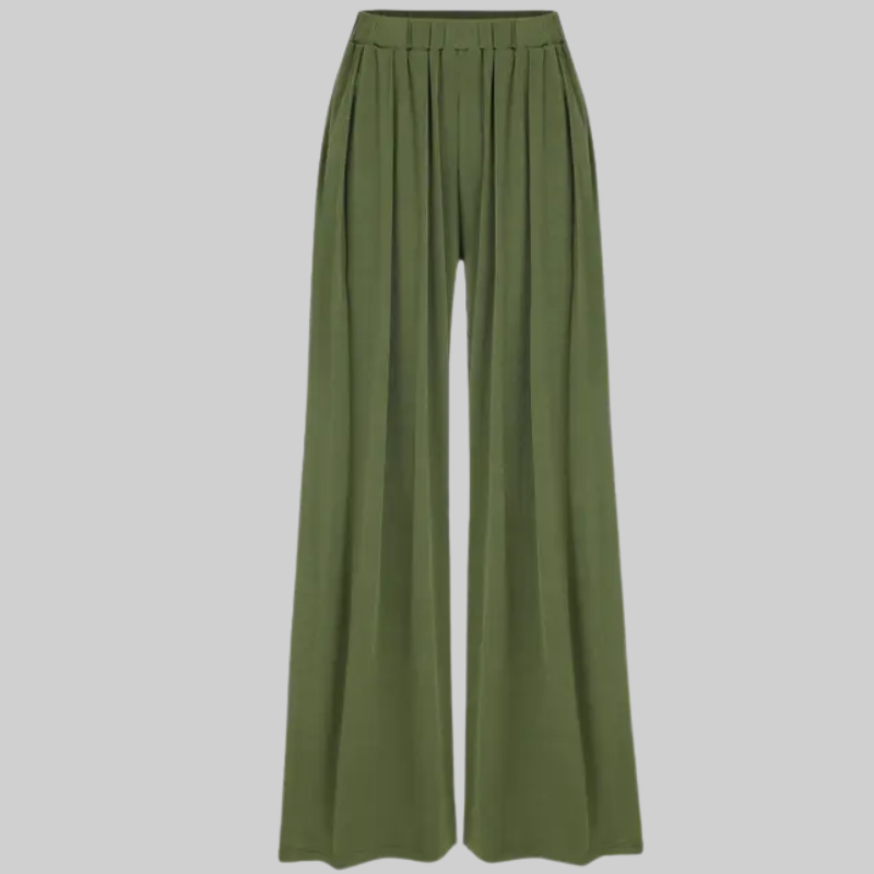 Women Palazzo Pants With Elastic Pockets