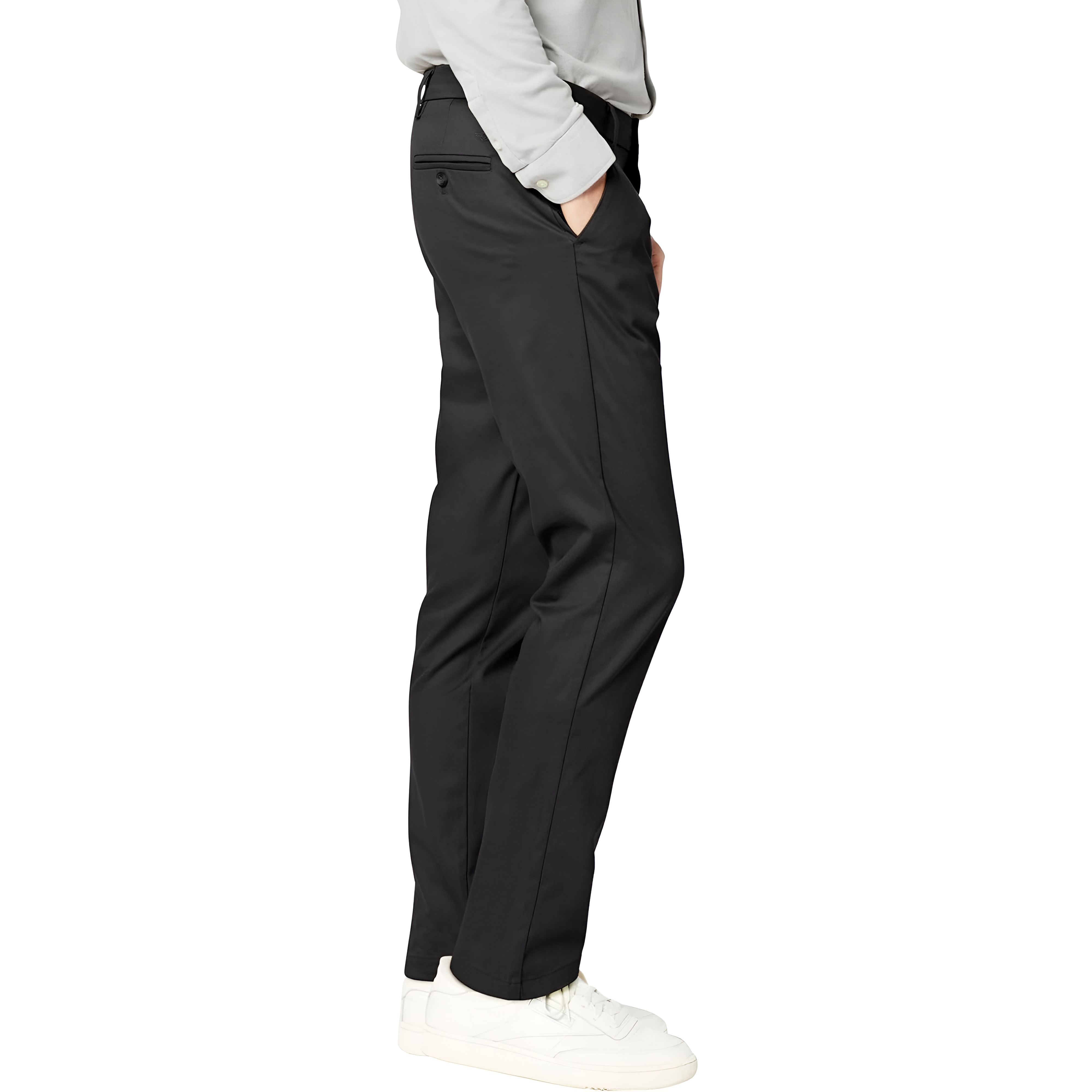 Slim Fit Casual Pants With Flex Comfort And Zipper Closure For Men