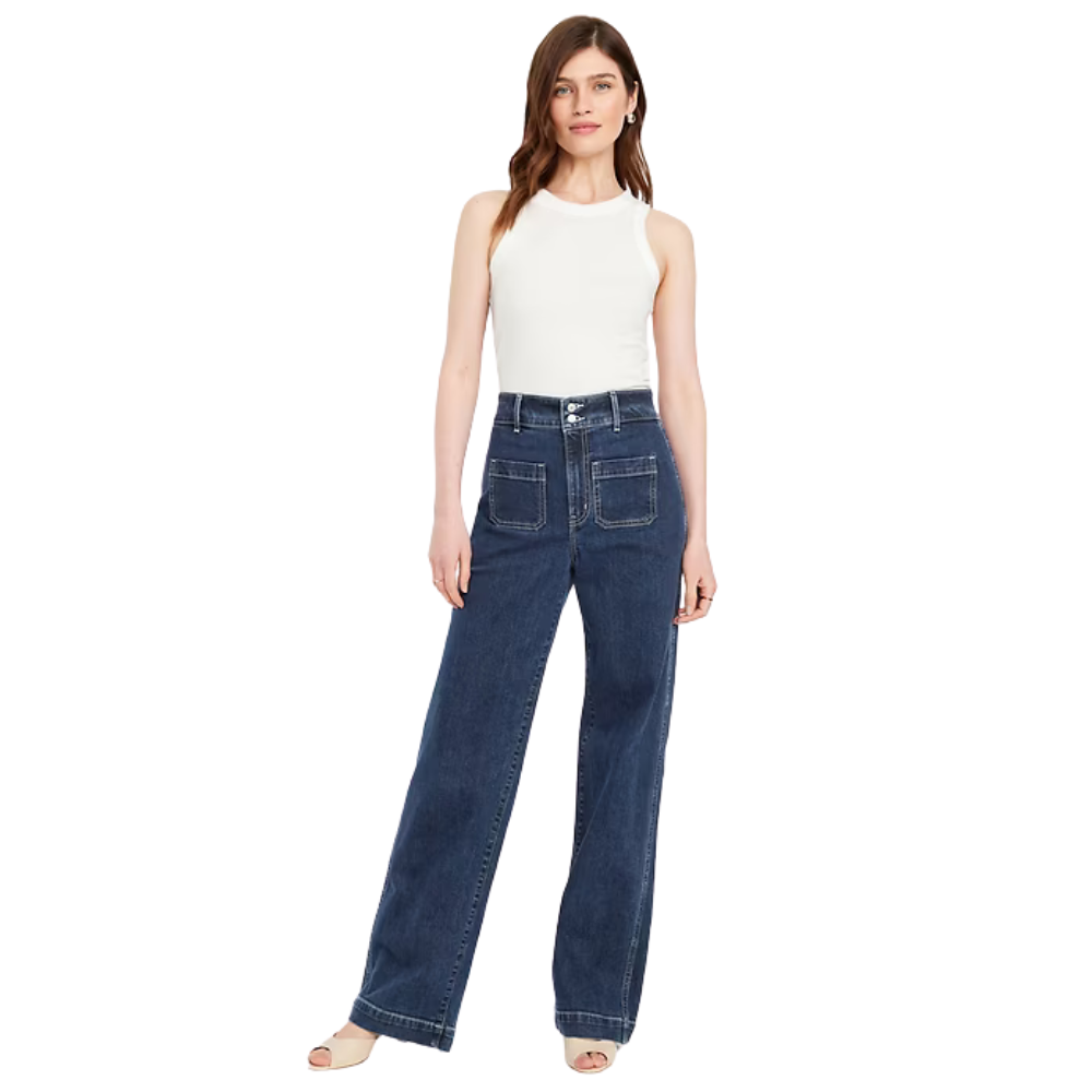 High Rise Full Length Wide Leg Denim Pants-My Comfy Pant