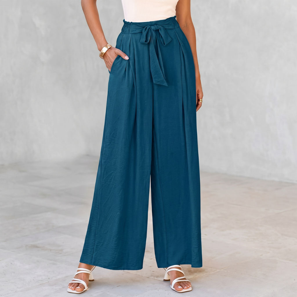 Casual High Rise Loose Fit Palazzo Pants For Women 