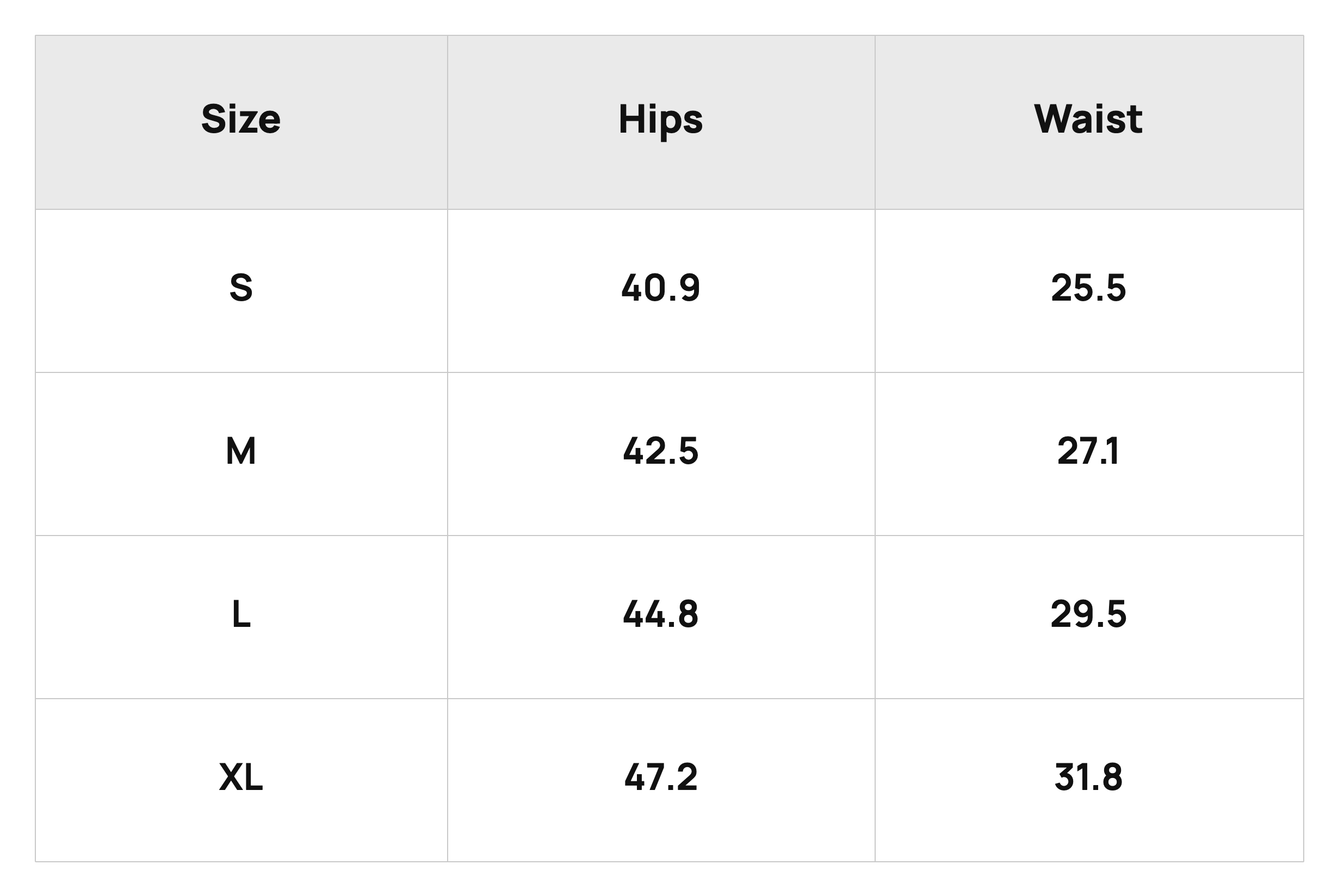 Size Chart