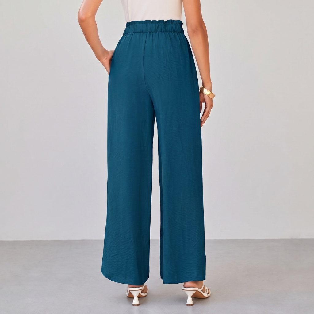 Casual High Rise Loose Fit Palazzo Pants For Women 
