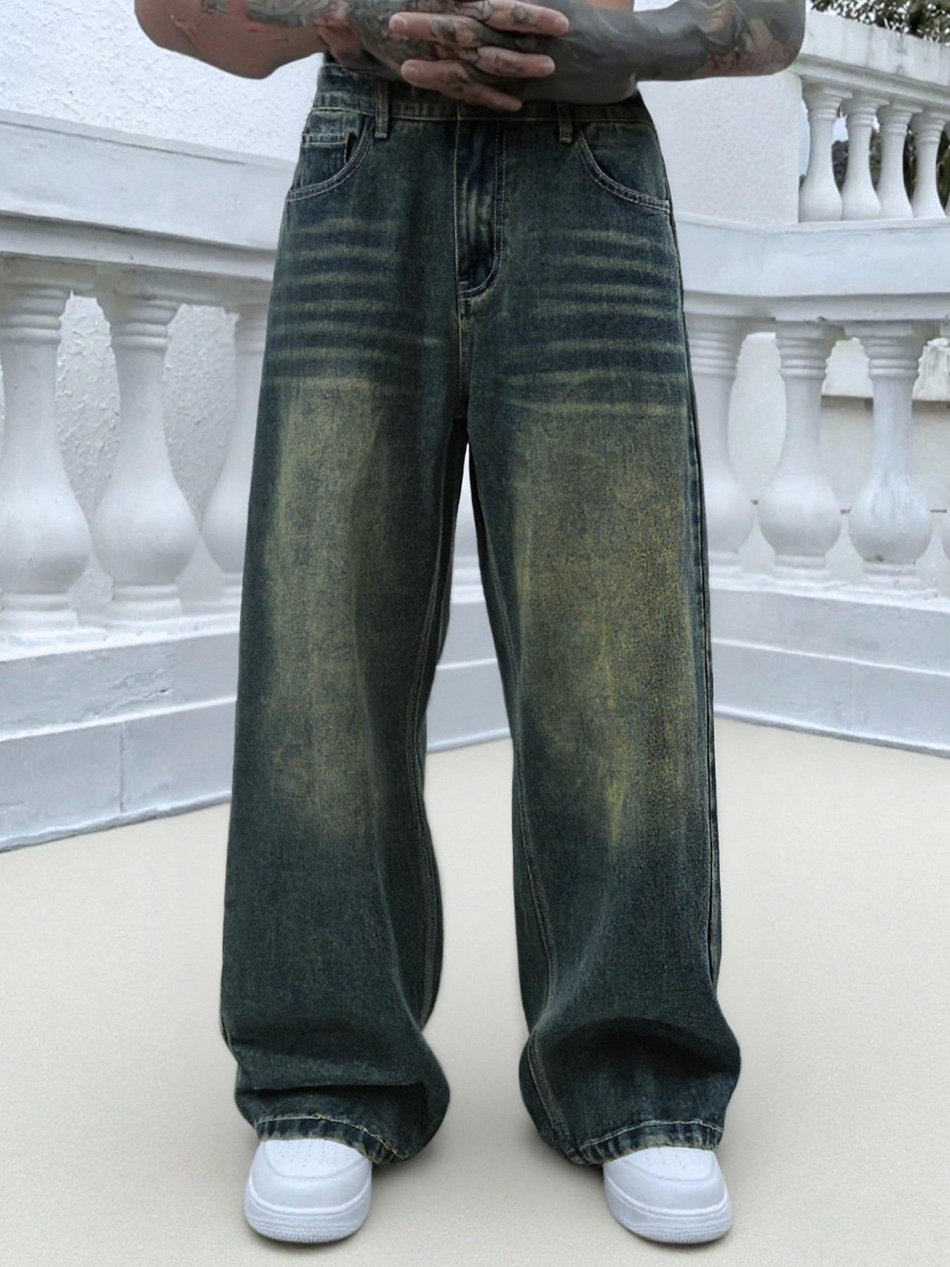Loose Vintage Washed Streetwear Jeans For Men