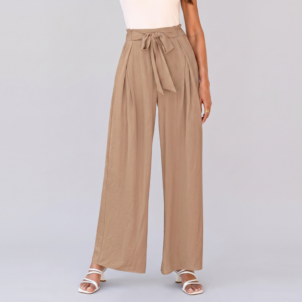 Casual High Rise Loose Fit Palazzo Pants For Women 