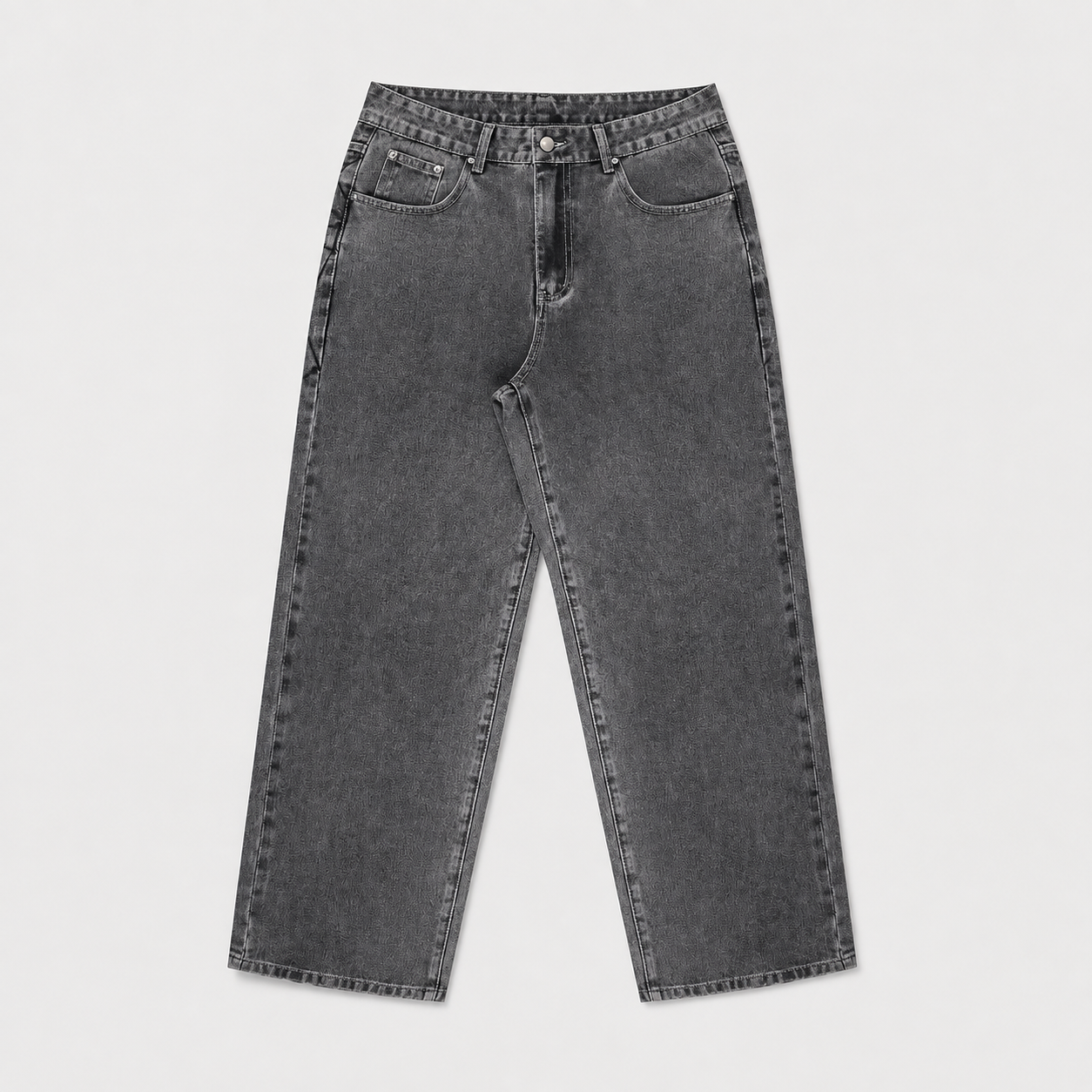 Loose Vintage Spider Web Embroidered Jeans For Men