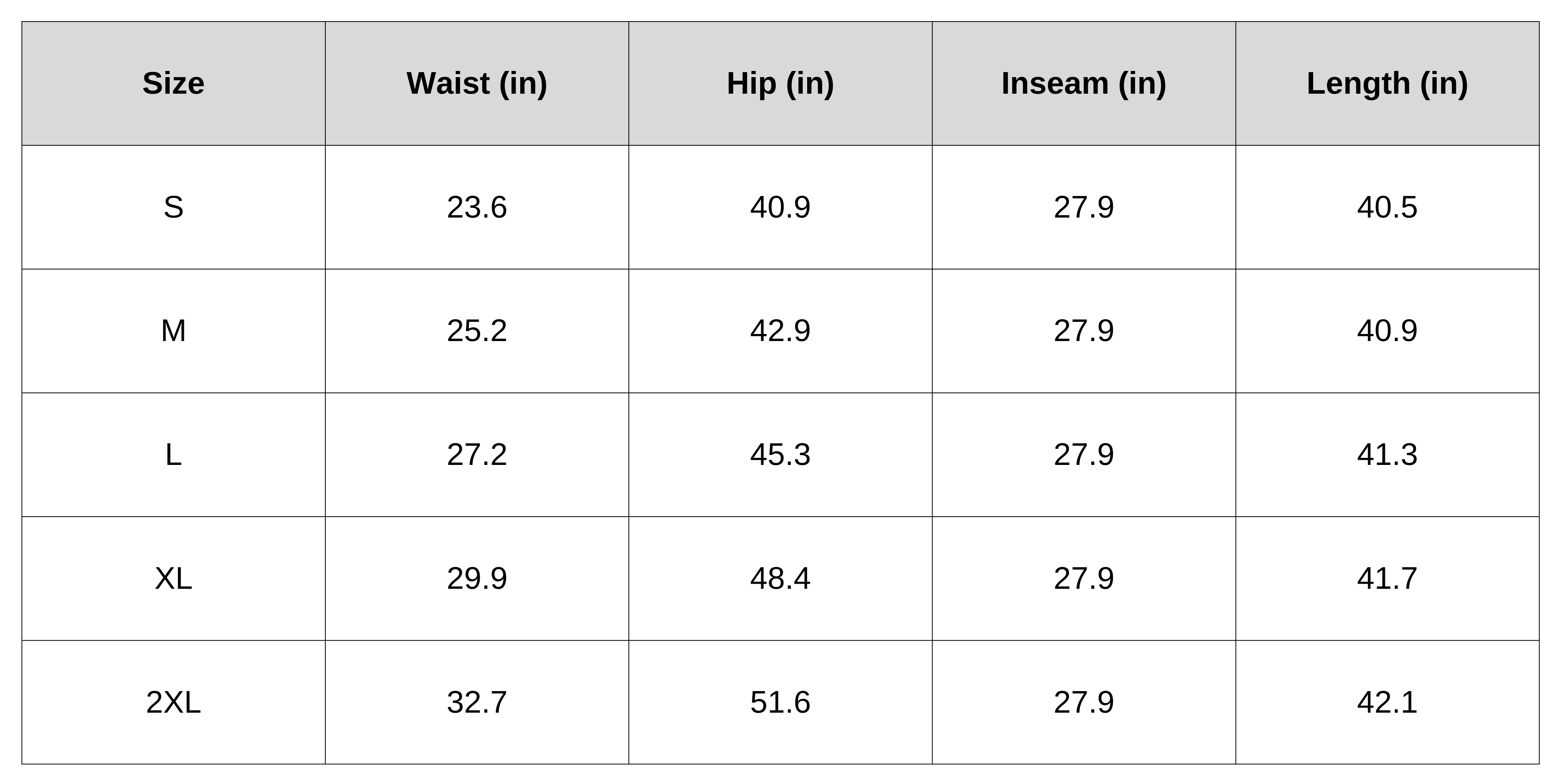 Size Chart