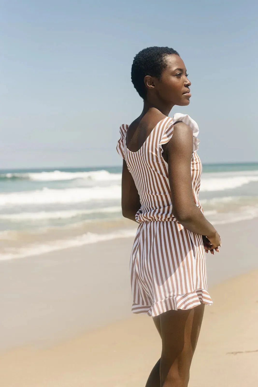 Ruffled Summer Romper With Built In Bra-My Comfy Pant