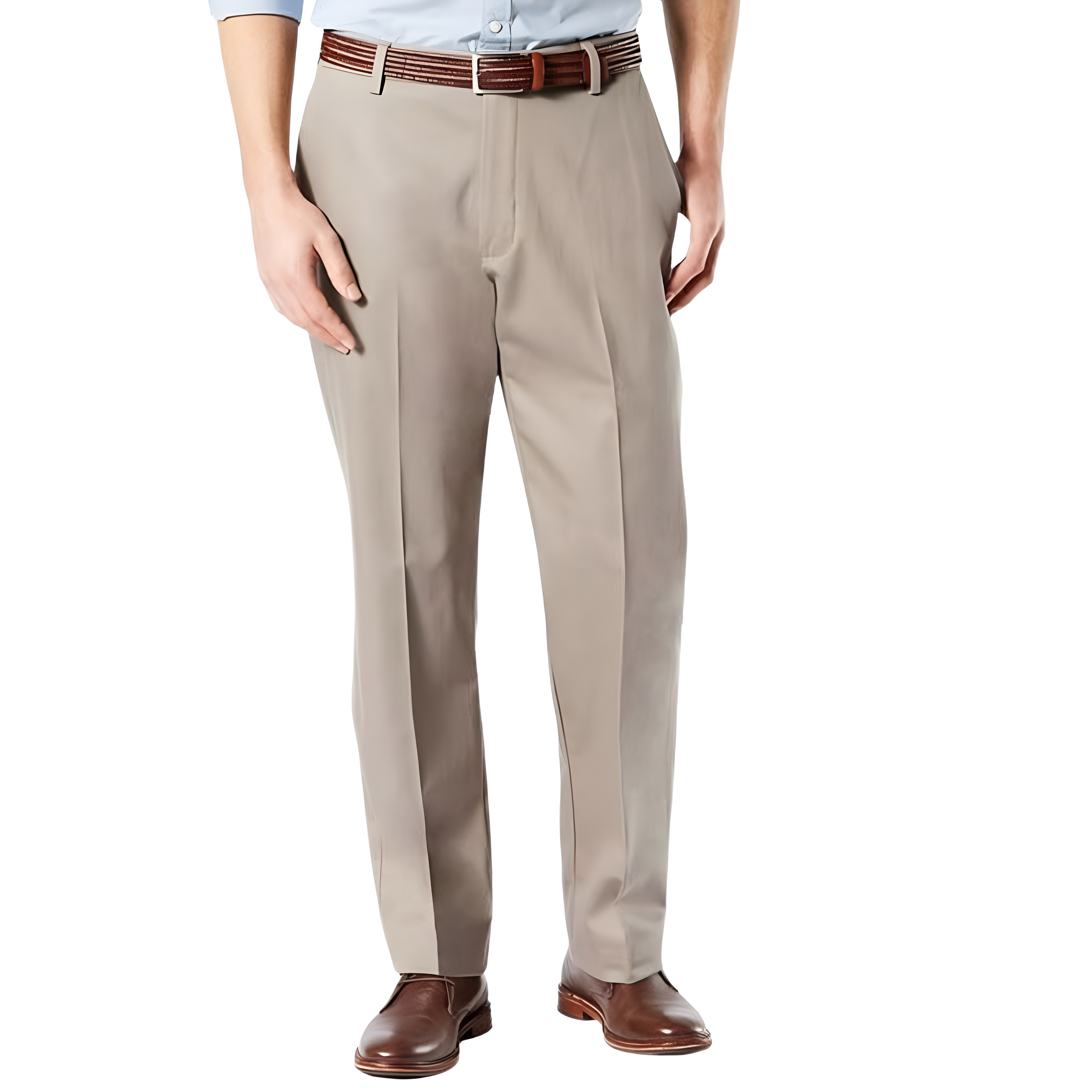 Classic Stretch Fit Formal Pants With Button Closure For MenClassic Stretch Fit Formal Pants With Button Closure For Men - Image 9