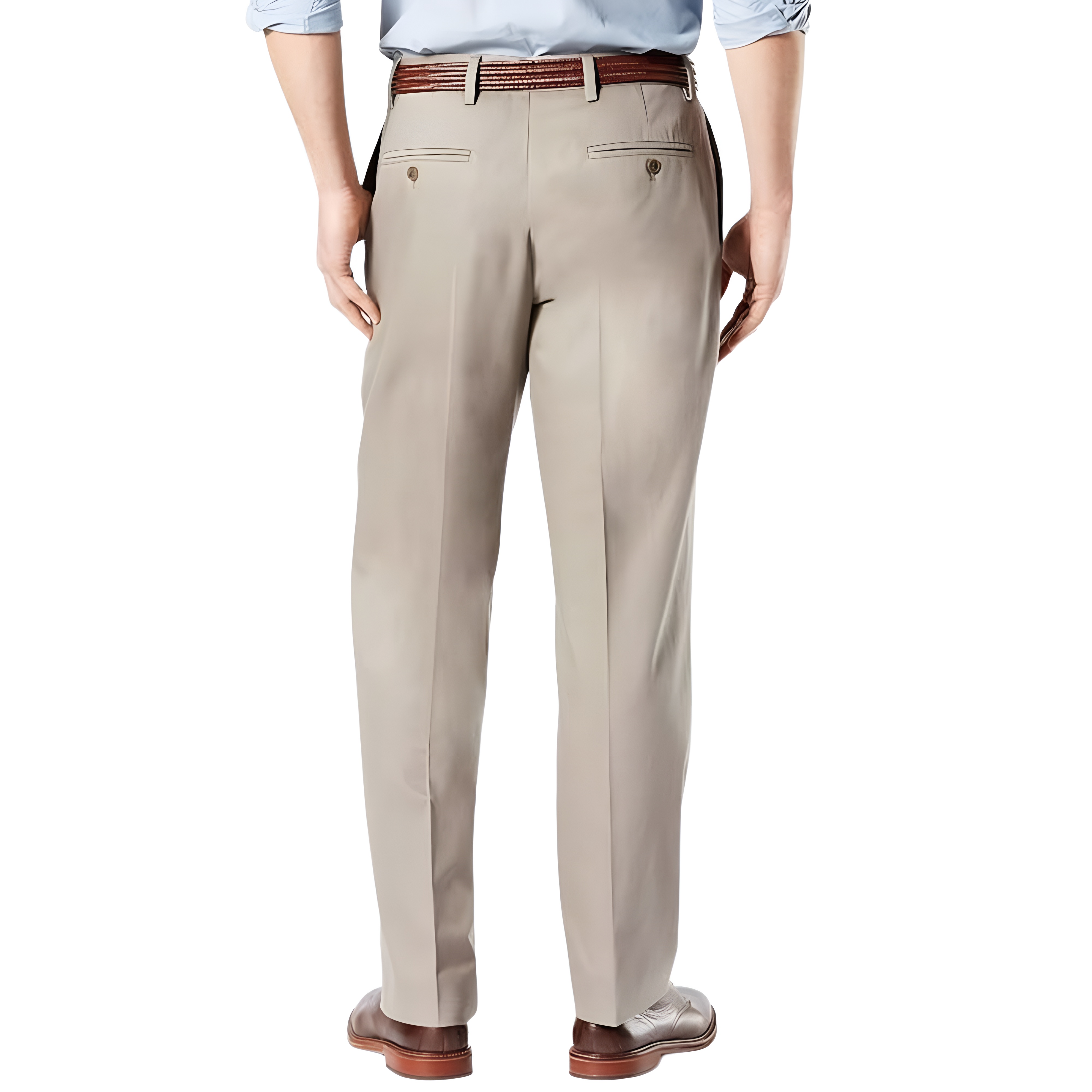 Classic Stretch Fit Formal Pants With Button Closure For Men