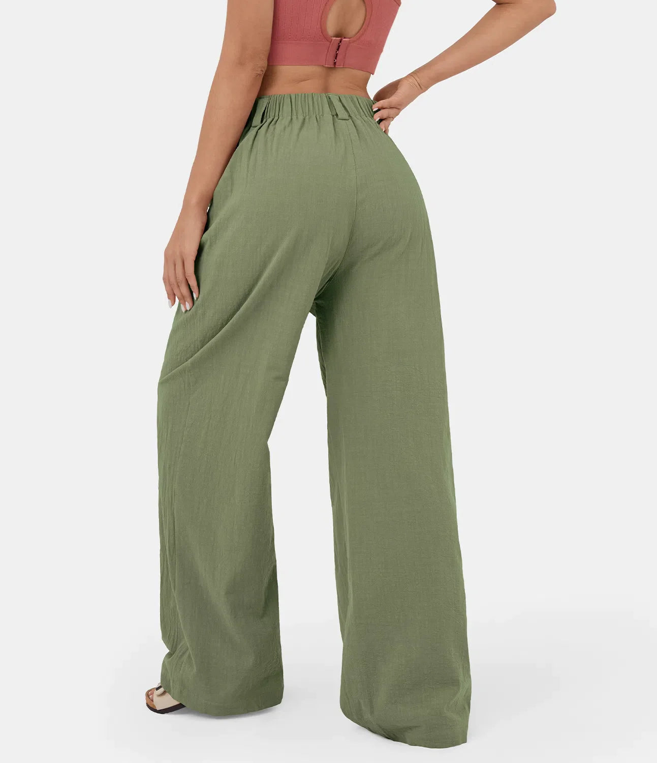 Flowy Solid Palazzo Pants With Side Pockets-My Comfy PantFlowy Solid Palazzo Pants With Side Pockets - Image 16