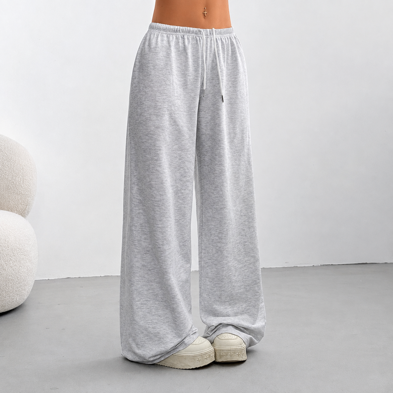 Casual Loose Summer Work Sweatpants With Drawstring For Women
