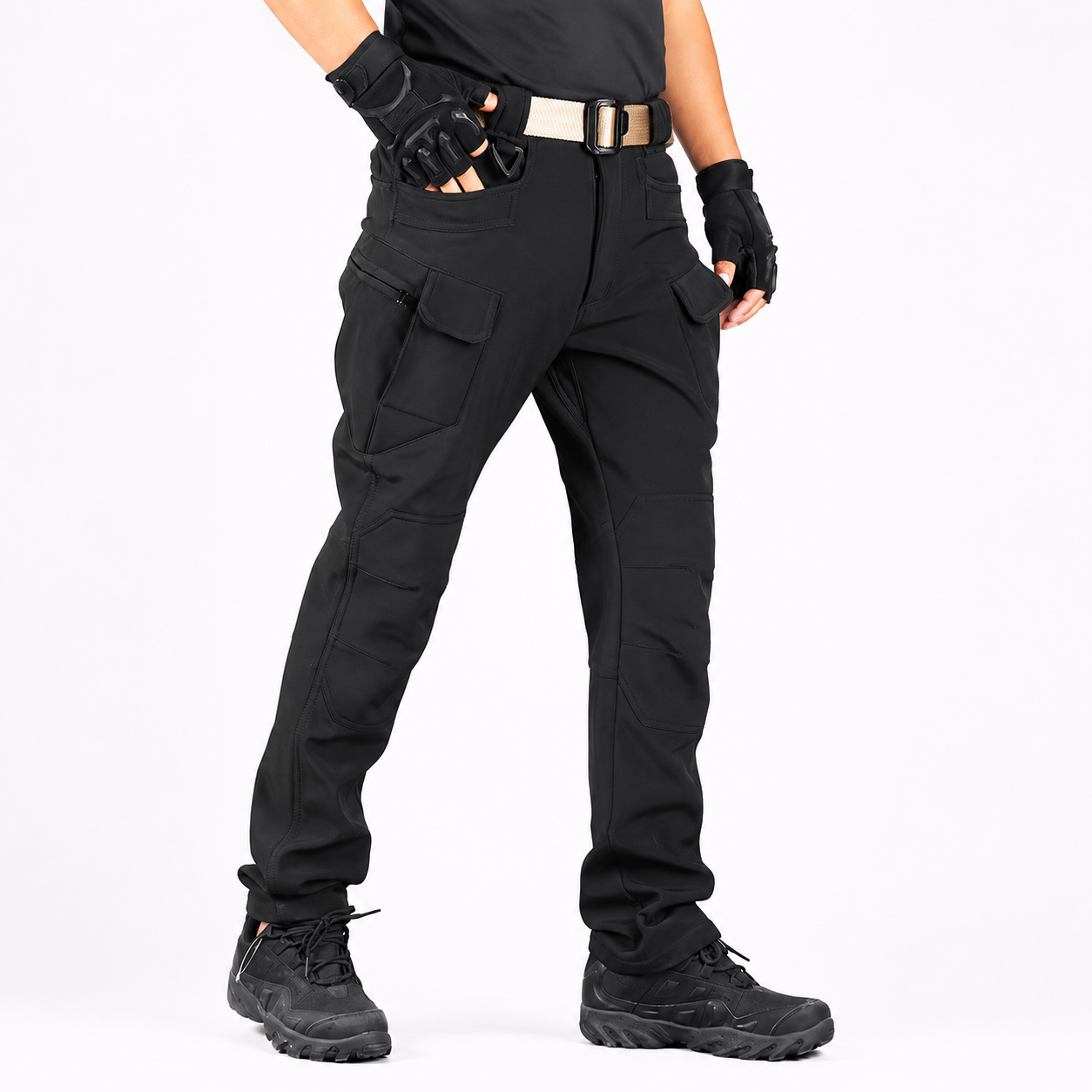 Fleece Tactical Cargo Pants With Multiple Pockets For Winter Men