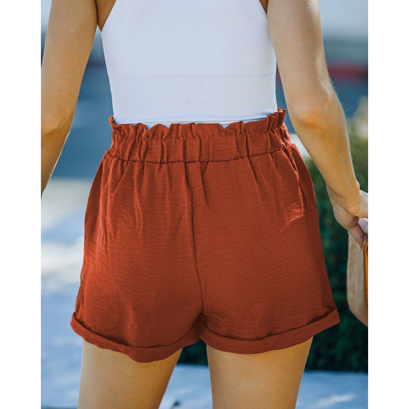 Loose Waisted Strap Pocket High Waisted Casual Shorts-My Comfy PantLoose Waisted Strap Pocket High Waisted Casual Shorts - Image 8