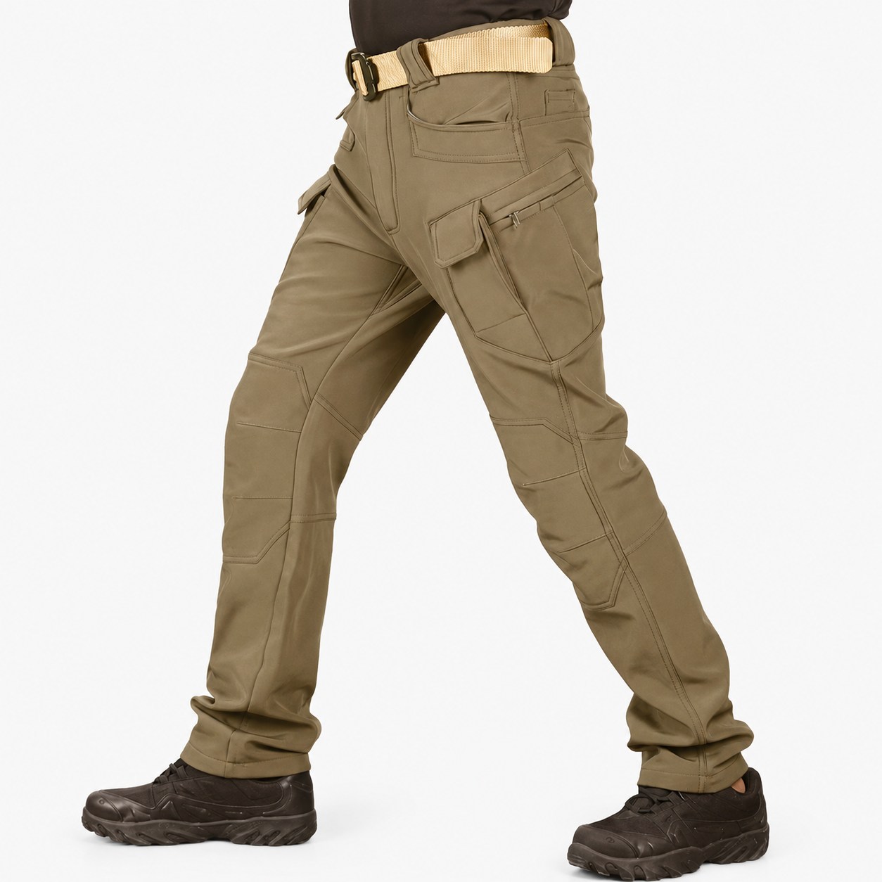 Fleece Tactical Cargo Pants With Multiple Pockets For Winter Men