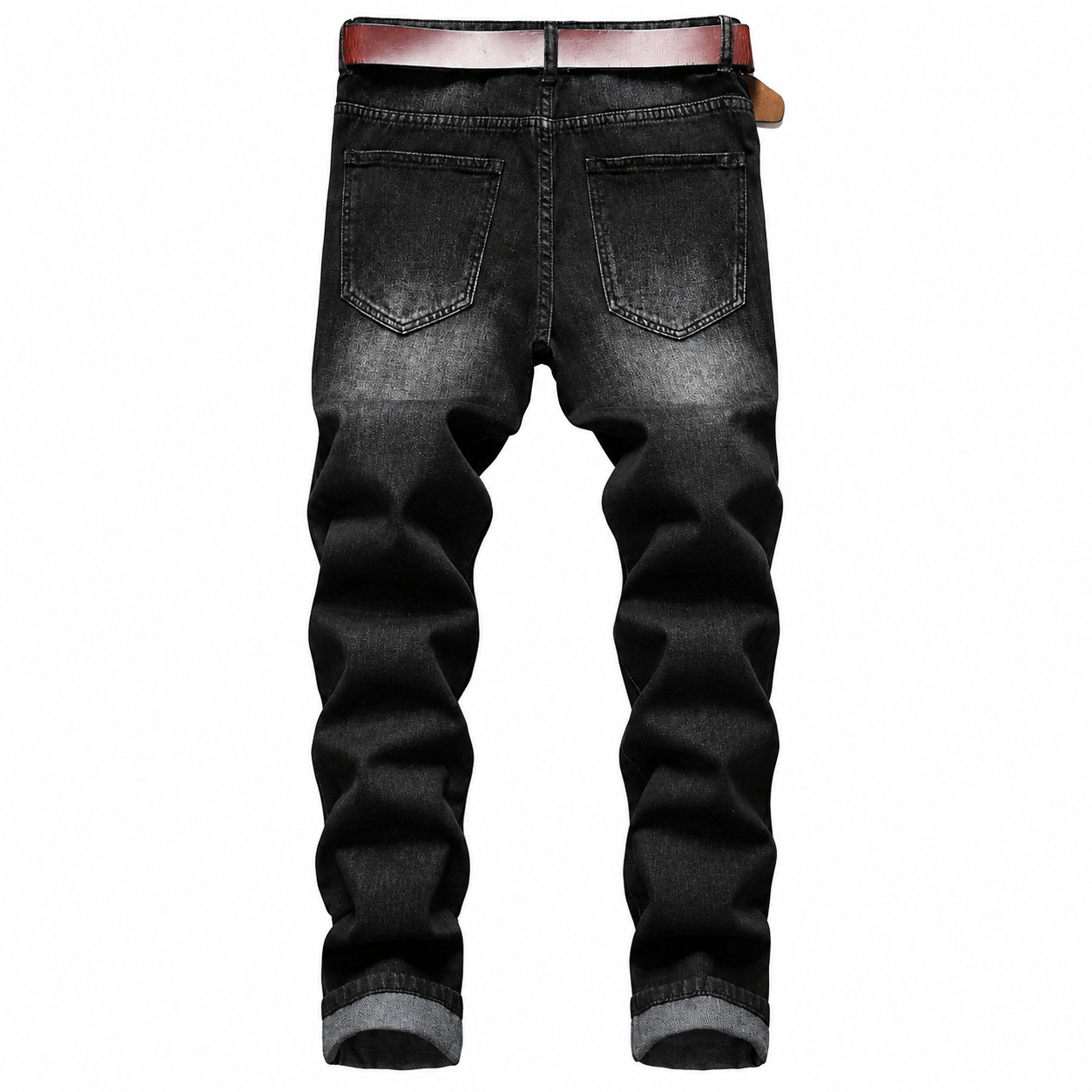 Button Pocket Casual Denim Jeans Emo Style for Men