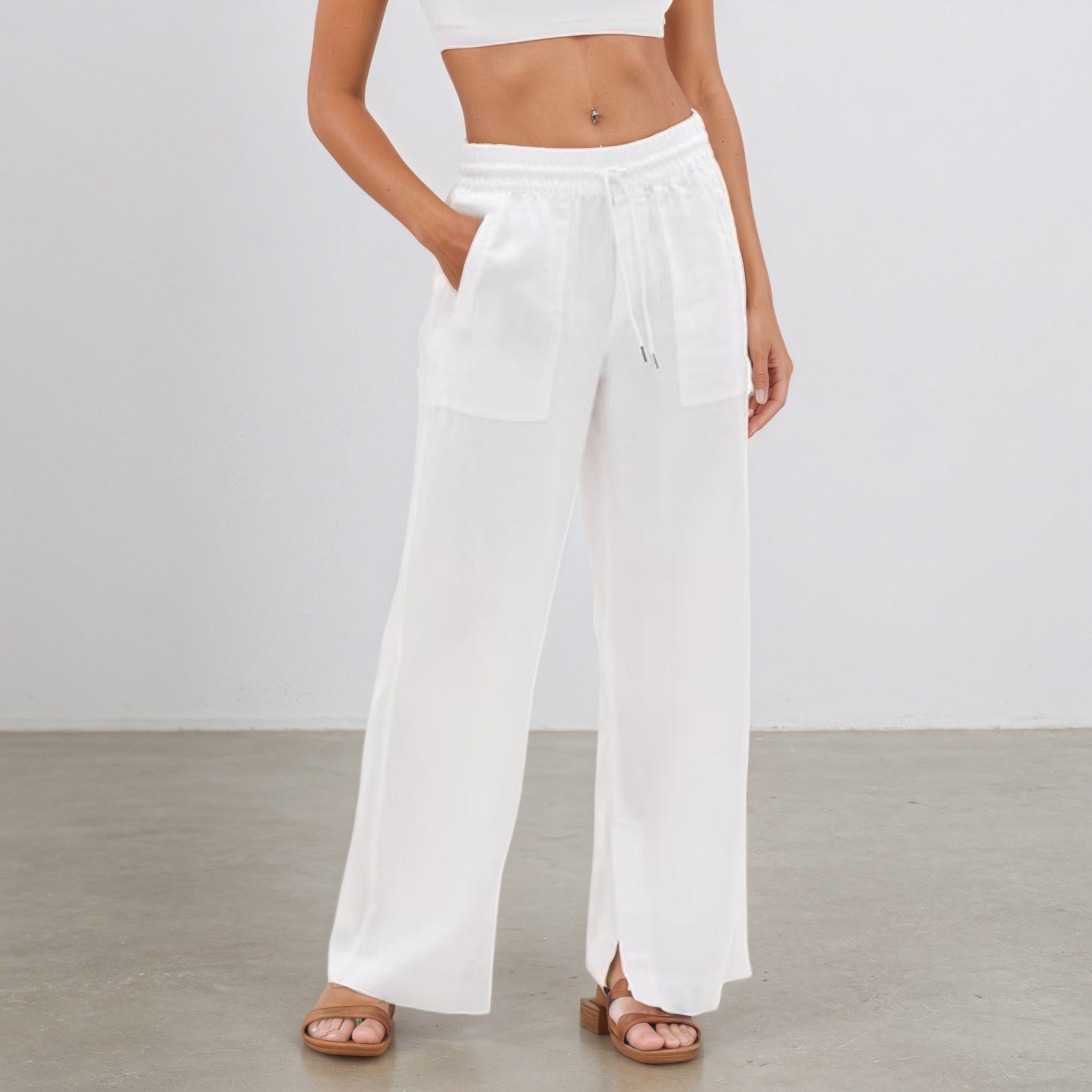 Women's Retreat Linen High Rise Wide Leg Pant-My Comfy PantWomen's Retreat Linen High Rise Wide Leg Pant - Image 6