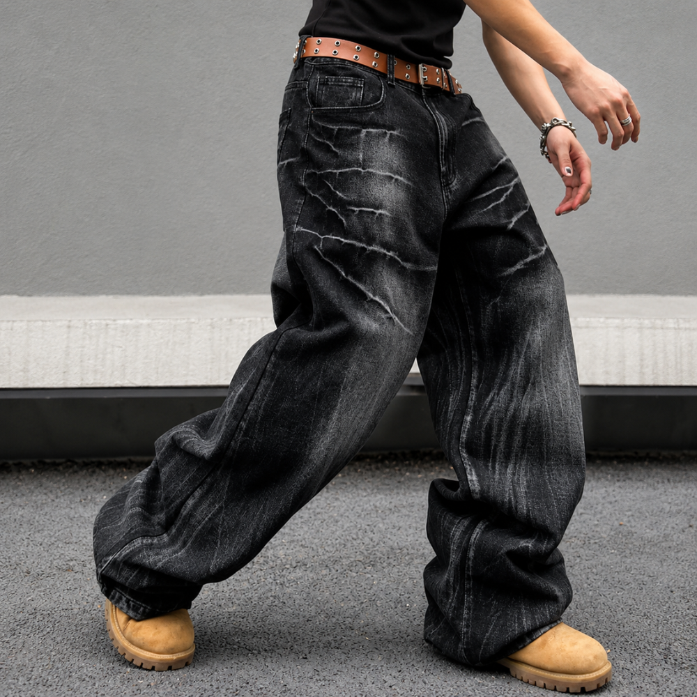 Structured Saturated Wide Cut Streetwear Pants
