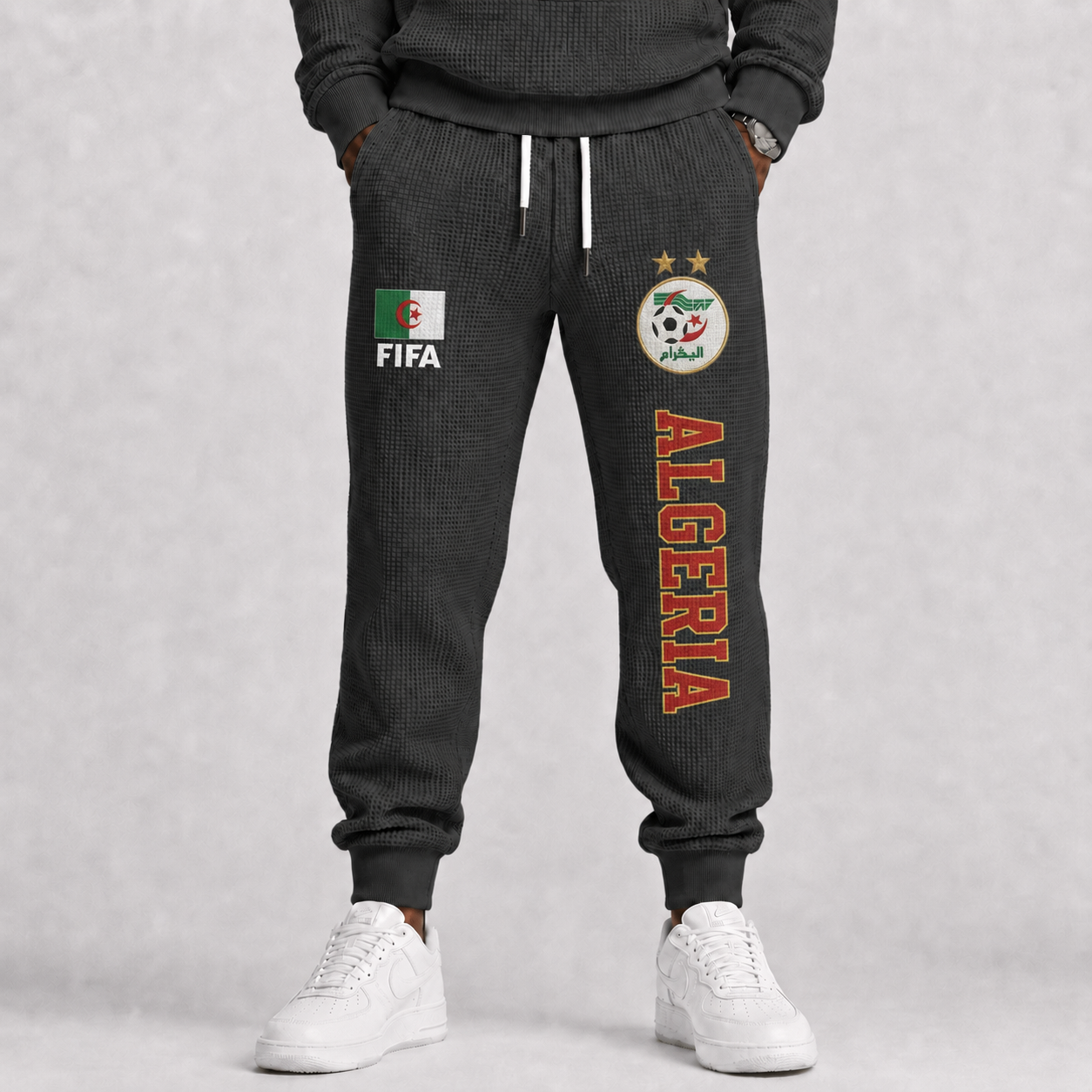 FIFA 2026 Algeria Printed Waffle Football Fan Pants