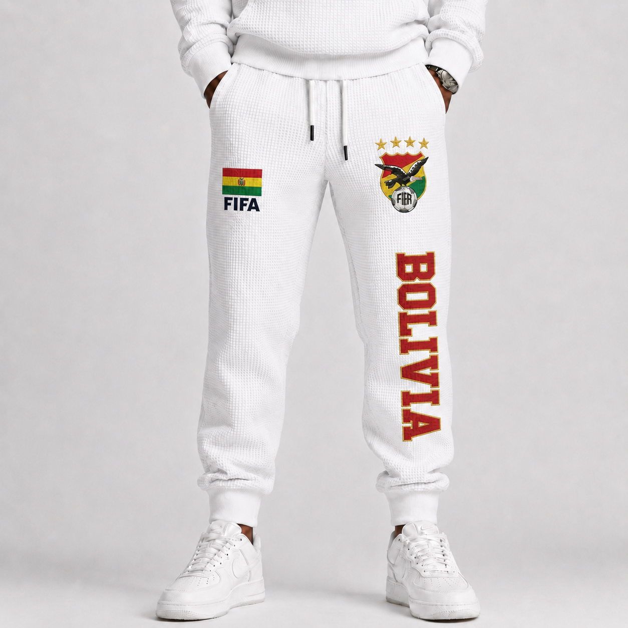 FIFA 2026 Bolivia Printed Waffle Football Fan Pants