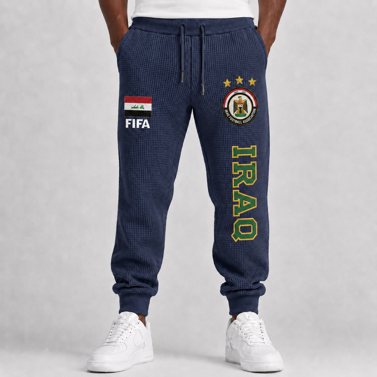 FIFA 2026 Iraq Printed Waffle Football Fan Pants