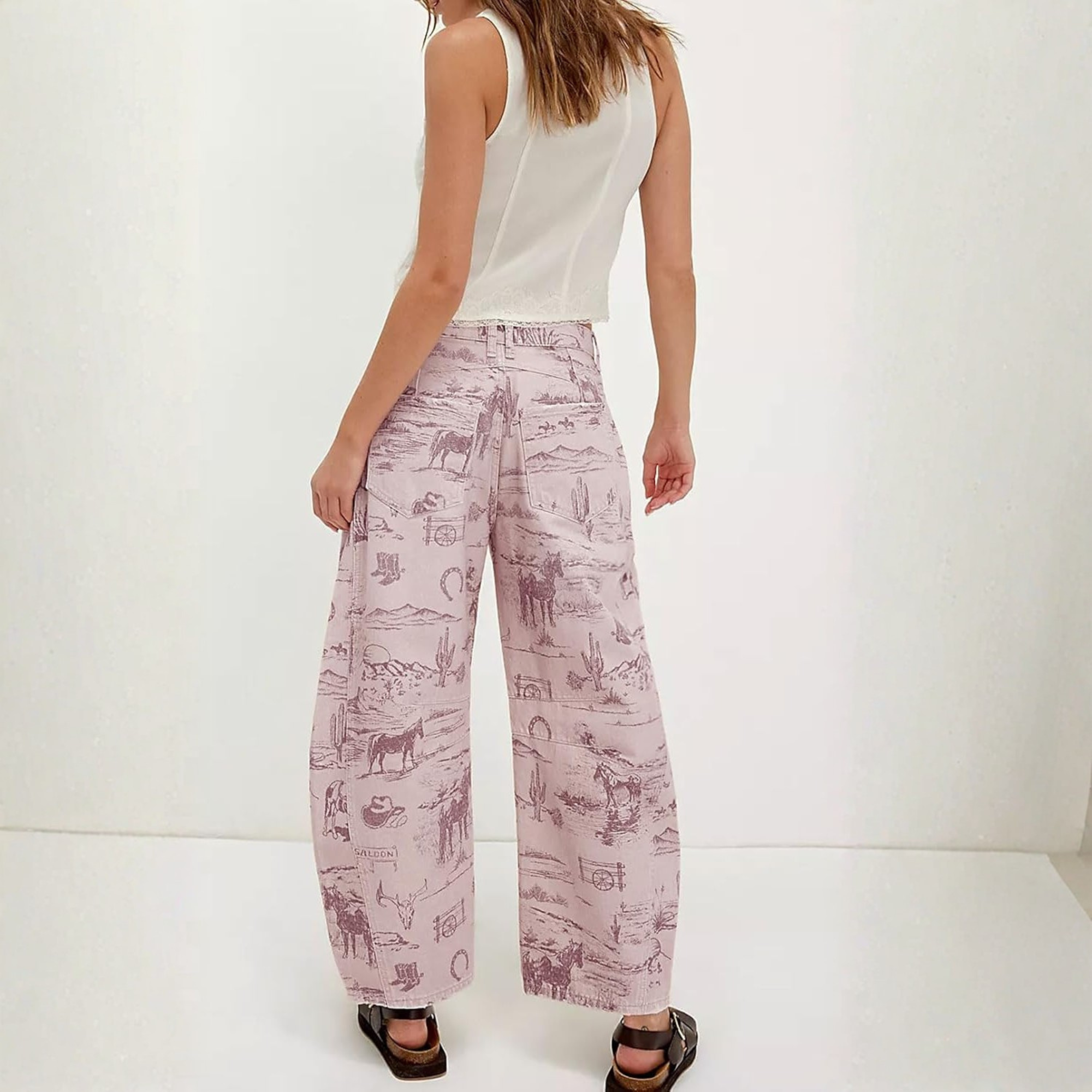 Striped Wide Leg Baggy Barrel Jeans for Women Y2K