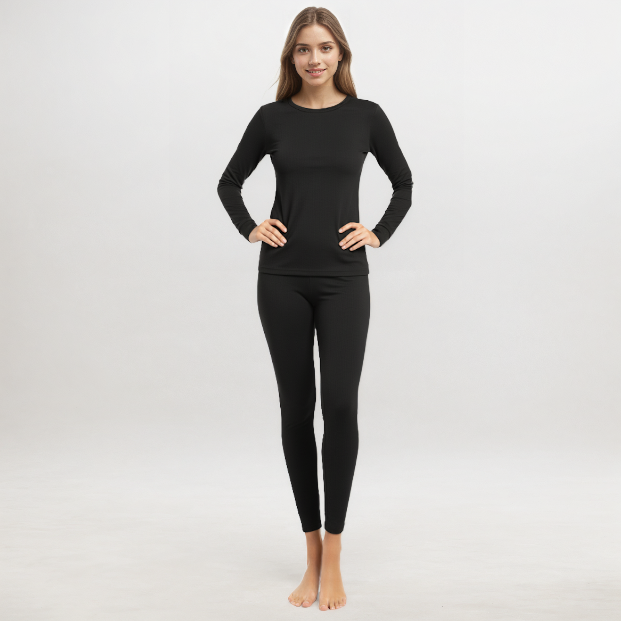 Pack Of 2 Women Thermal Underwear Ultra Soft Fleece Lined Base Layer