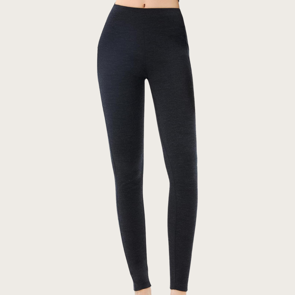 Women Soft Base Wool Layer Thermal Leggings Pants For Hiking And Skiing