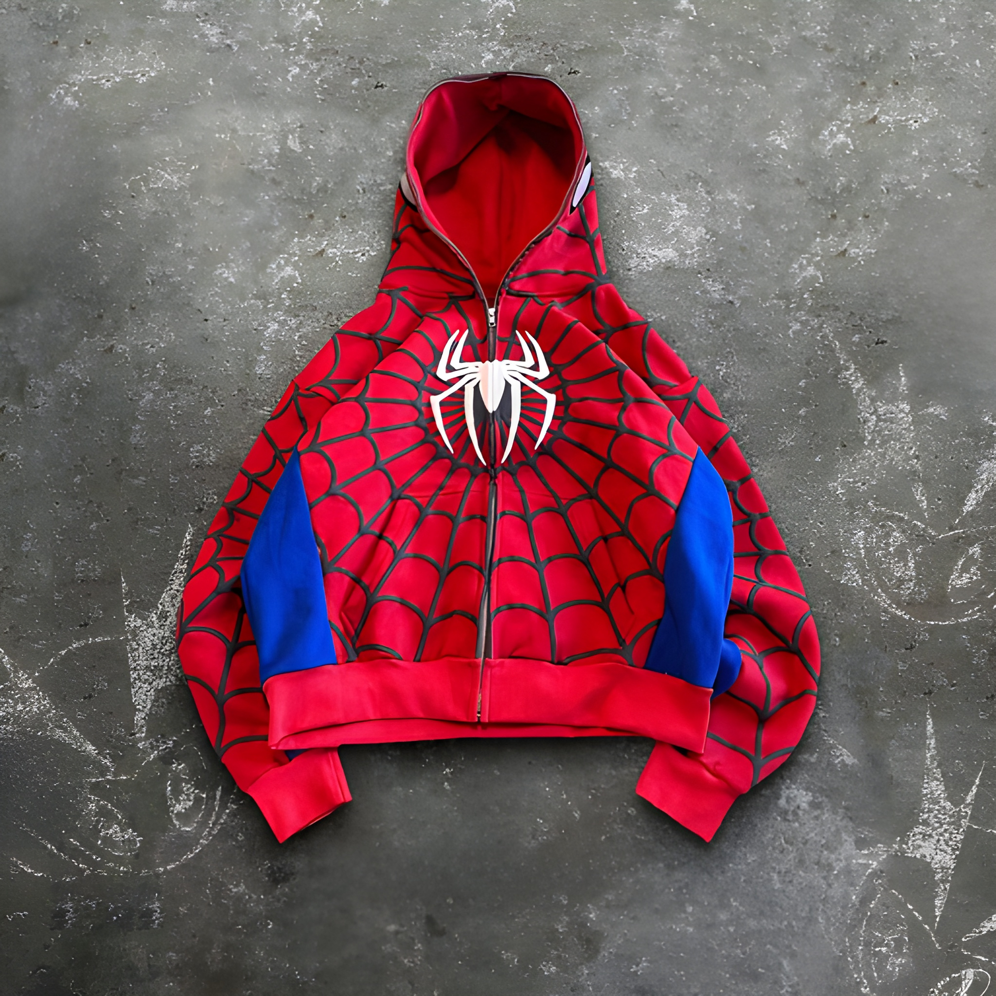 Spider Graphic Printed Hoodie And Jeans Set