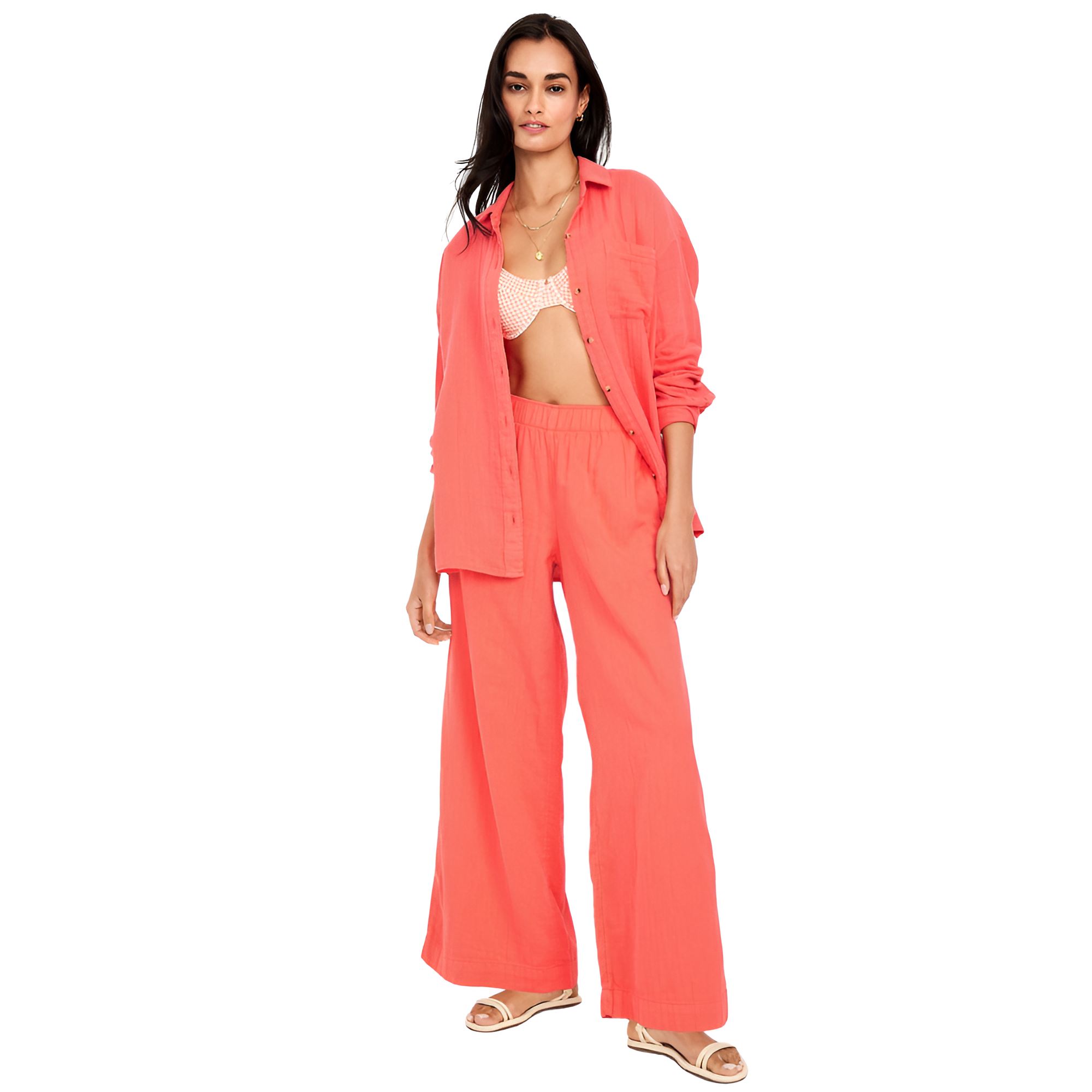 High Waisted Crinkle Gauze Super Wide Leg Pants-My Comfy PantHigh Waisted Crinkle Gauze Super Wide Leg Pants - Image 7