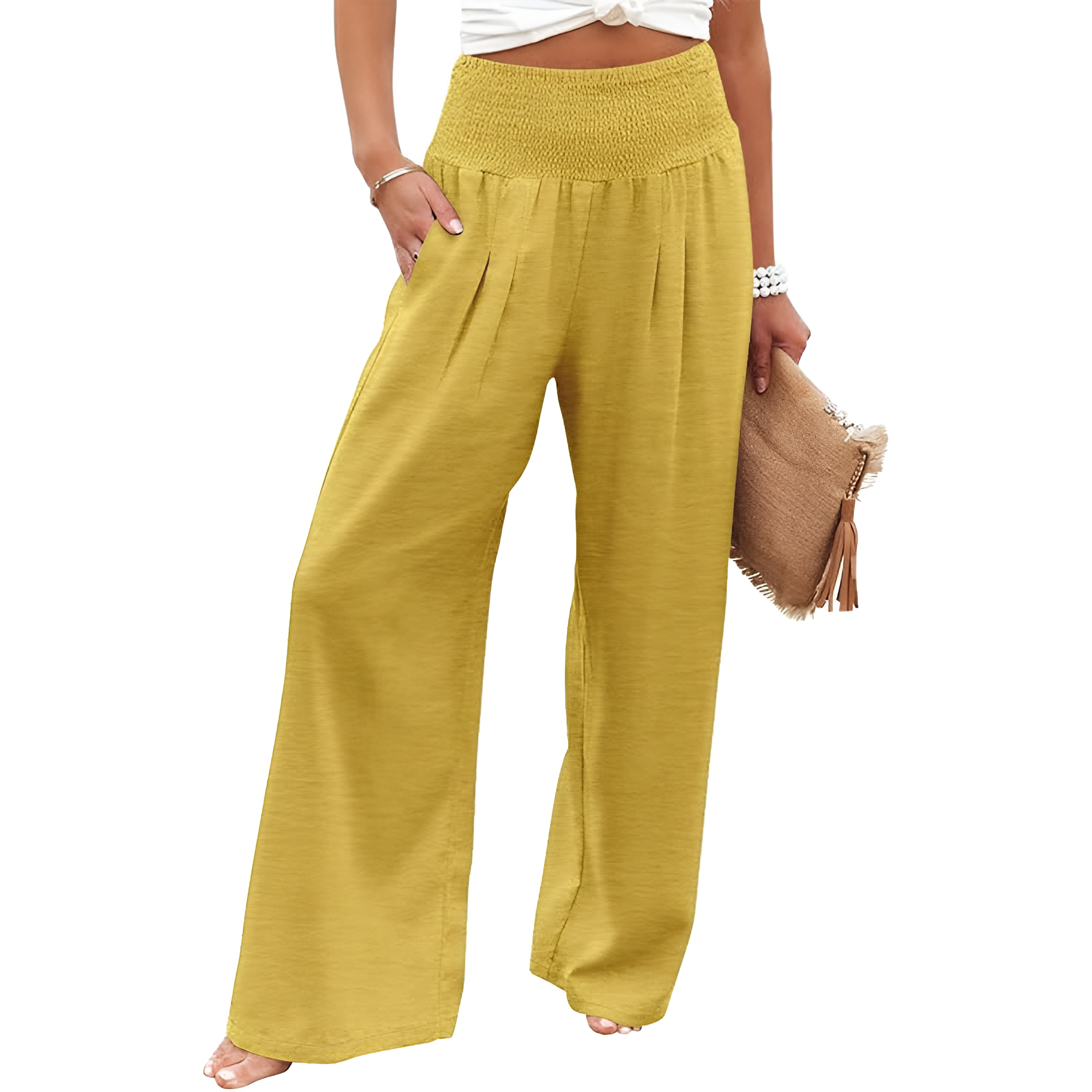Casual High Rise Palazzo With Pocket For Women