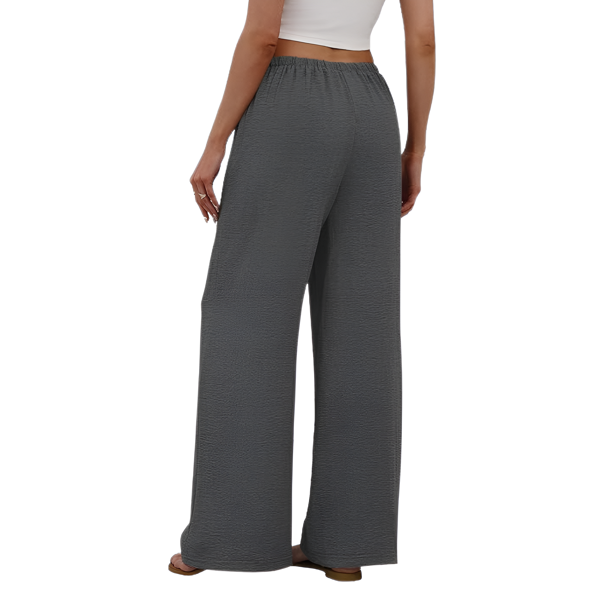Wide Fit Flowy Palazzo Pants With Pockets For Women