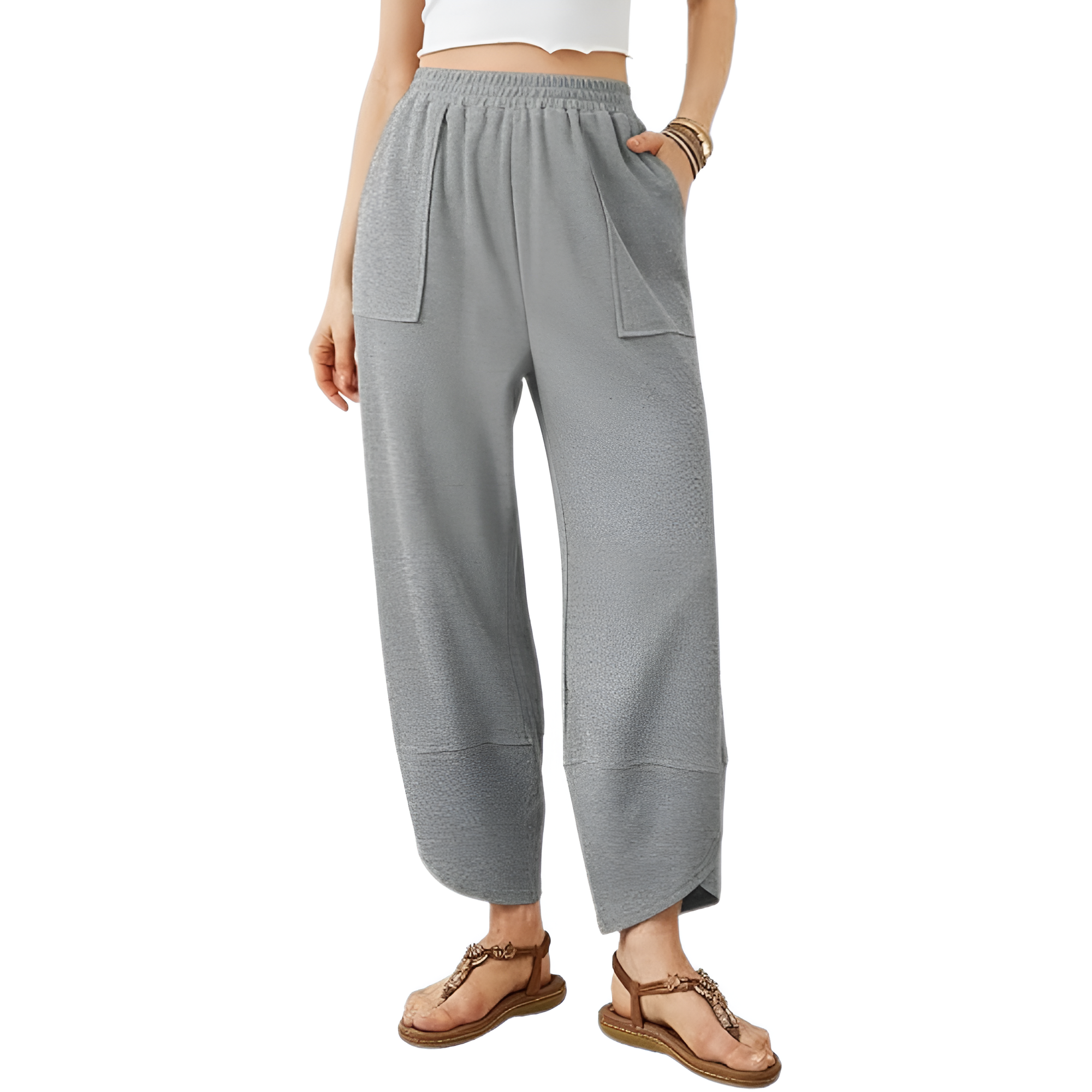 Baggy Wide Fit Casual Palazzo Pants With Pockets For Women