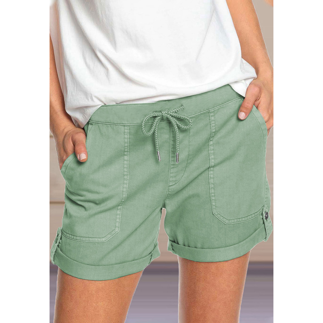 Solid Color Straight Leg Casual Shorts-My Comfy PantSolid Color Straight Leg Casual Shorts - Image 8