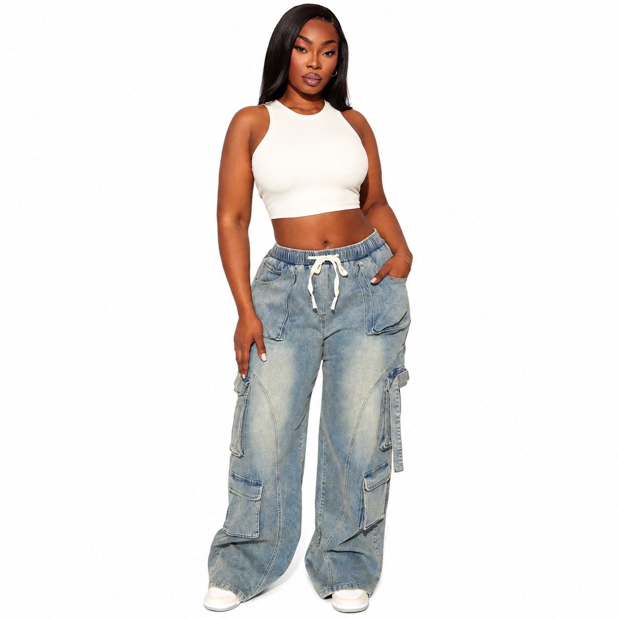Vintage Baggy Cargo Jeans For Women