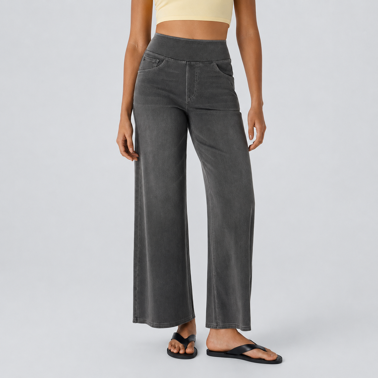 Baggy Casual Wide Washed Jeans With Pockets For Women